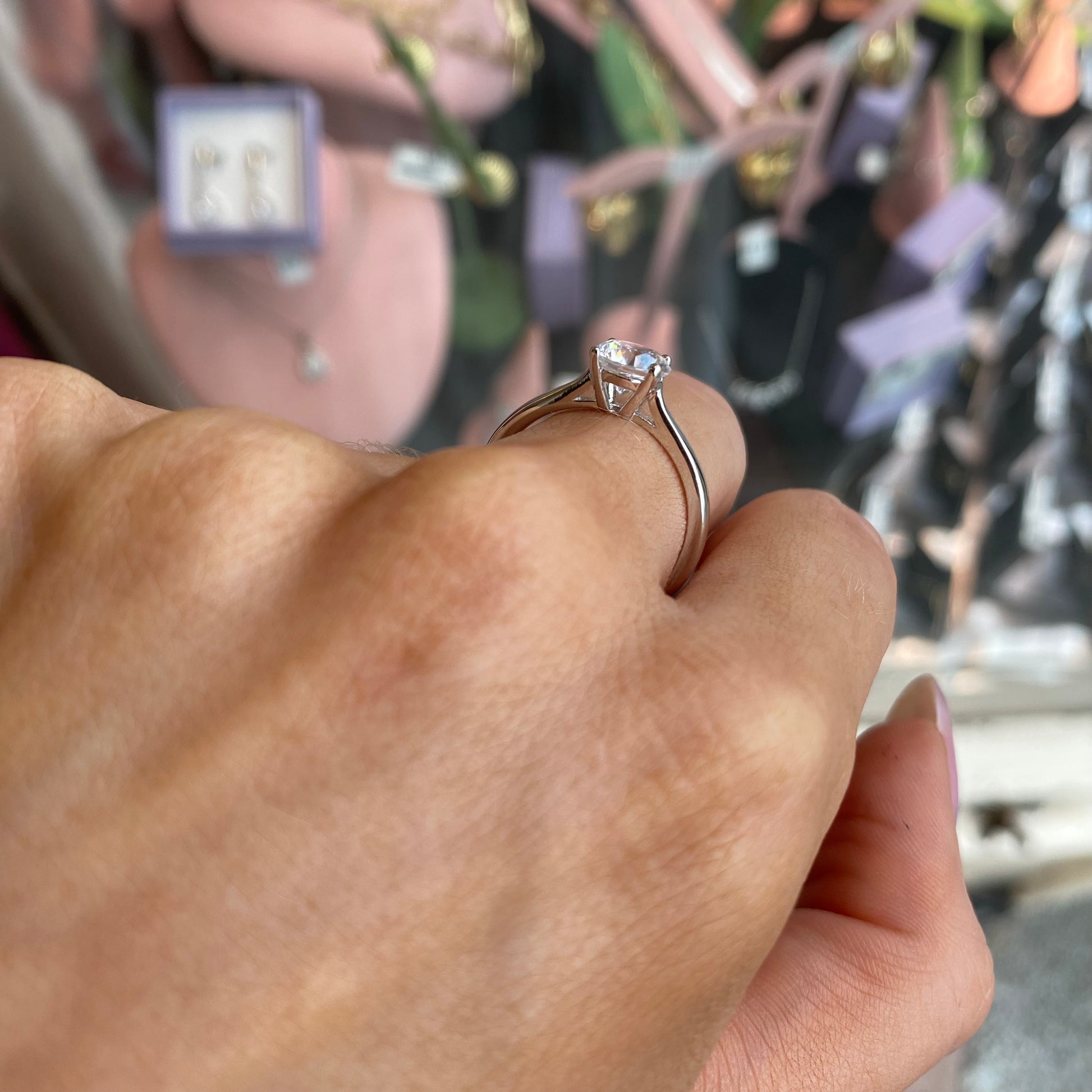 Silver 6mm CZ Solitaire Ring | C Flawless - John Ross Jewellers