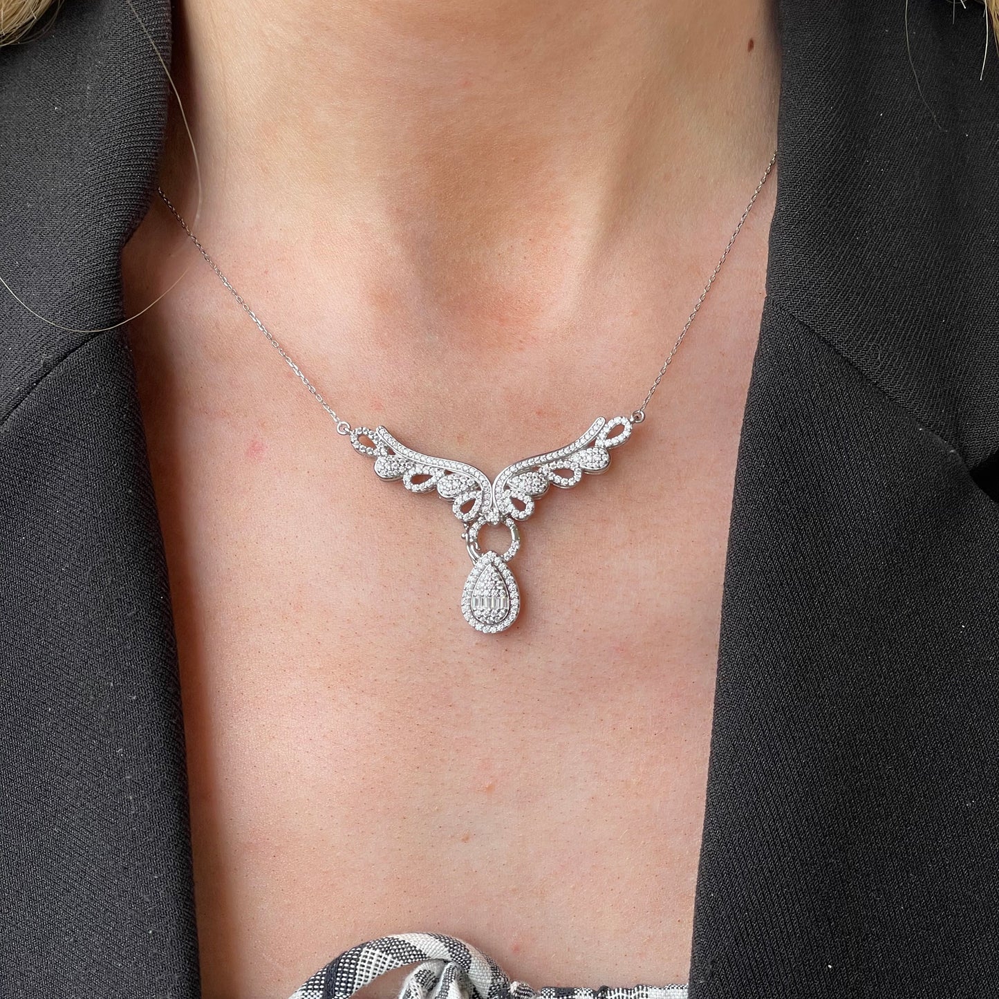 Silver CZ Statement Necklace - John Ross Jewellers