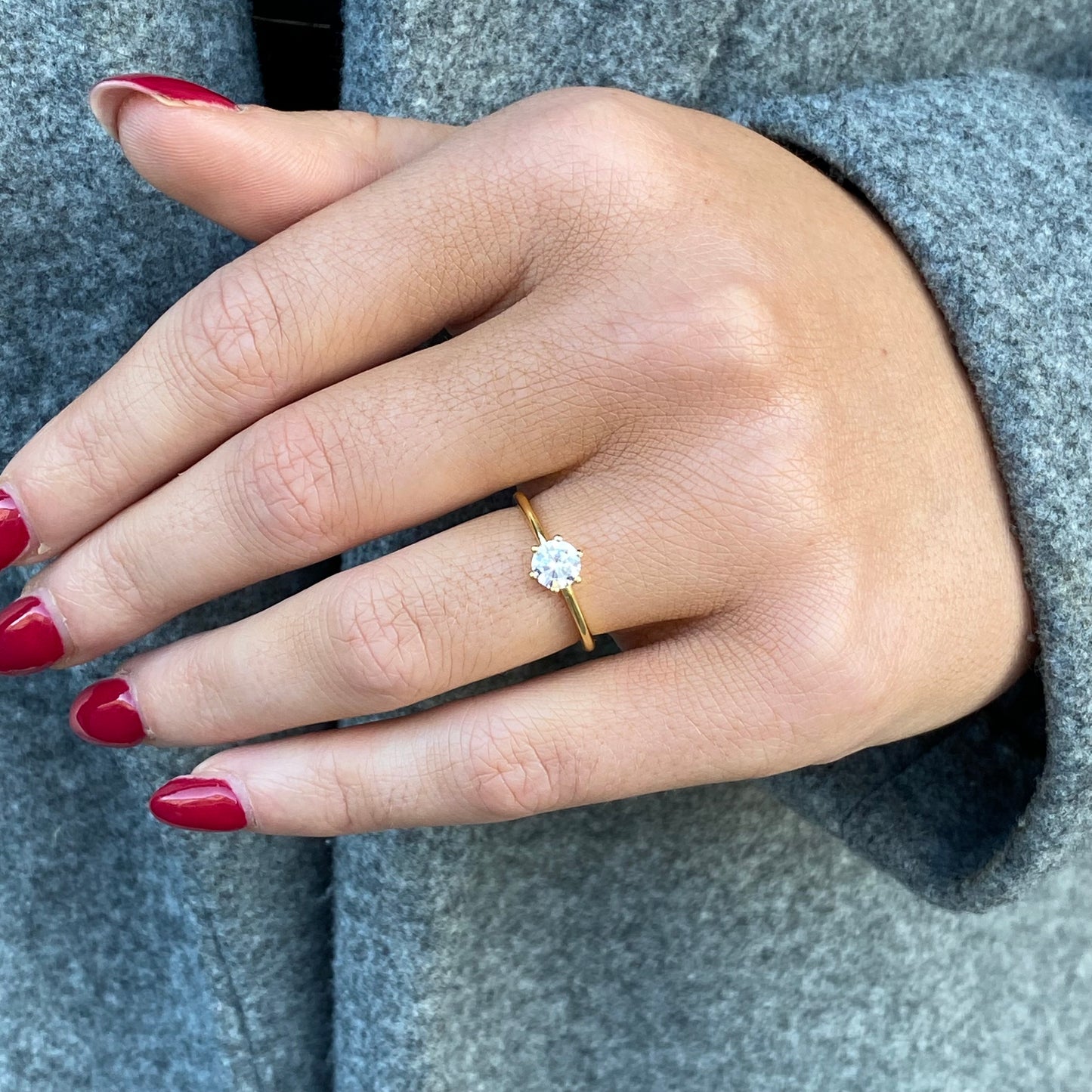 Sunshine CZ Solitaire Ring