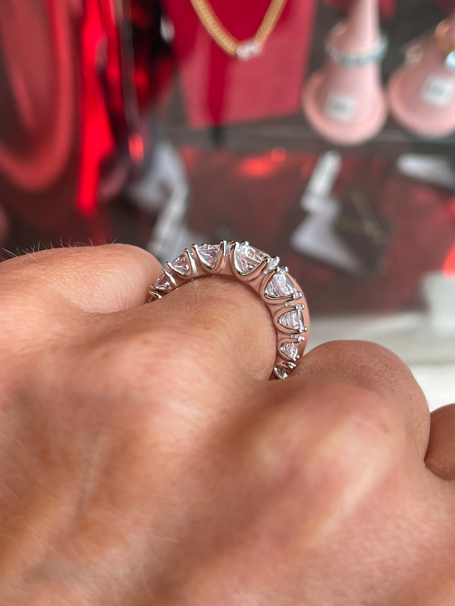 Silver Graduated Nine Stone CZ Ring