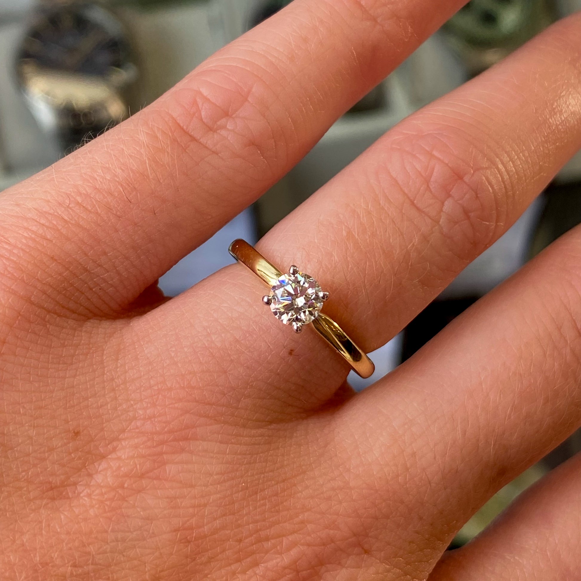 18ct Gold Diamond Solitaire Engagement Ring | 0.50ct Non-Certificated - John Ross Jewellers