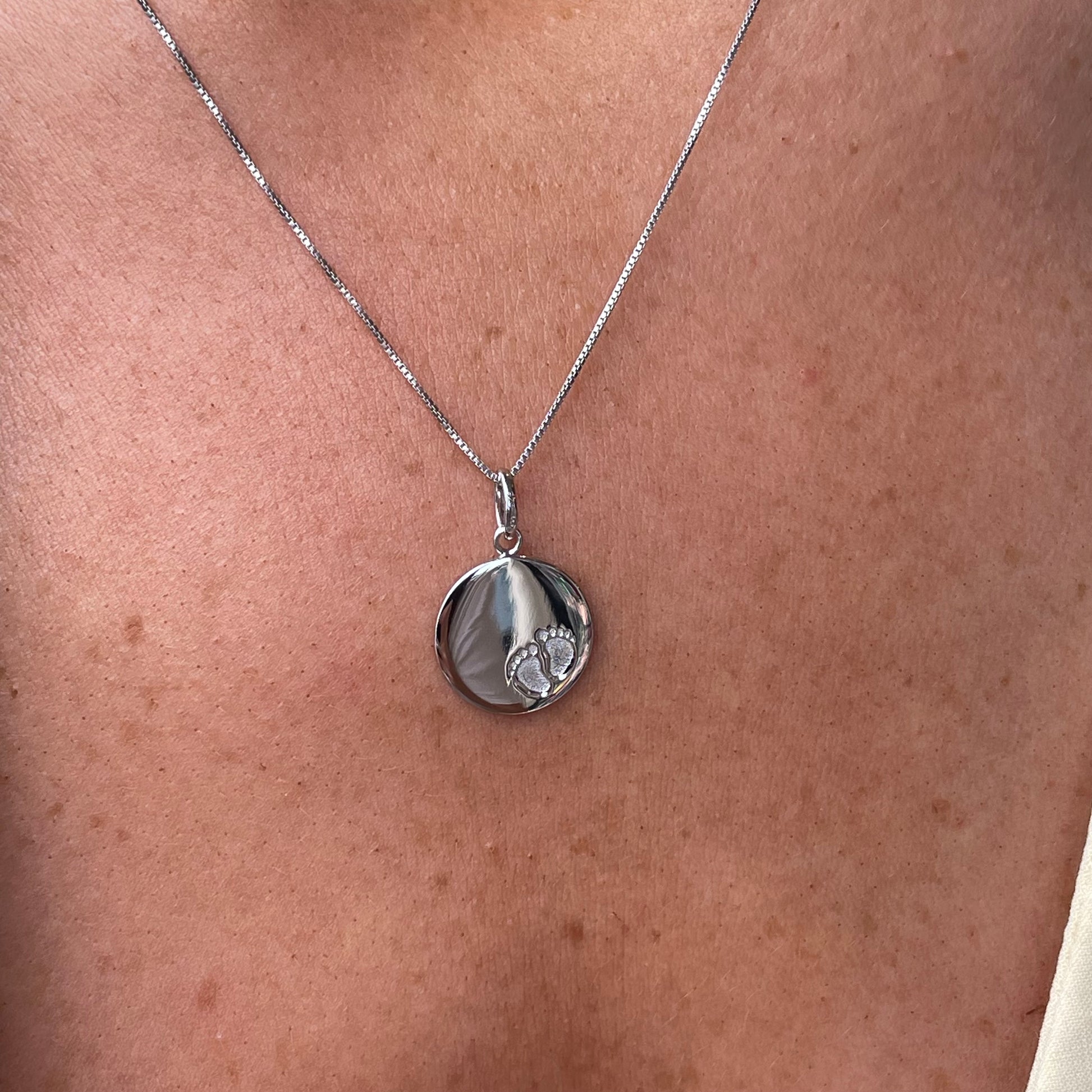 Silver Baby Feet Disc - John Ross Jewellers