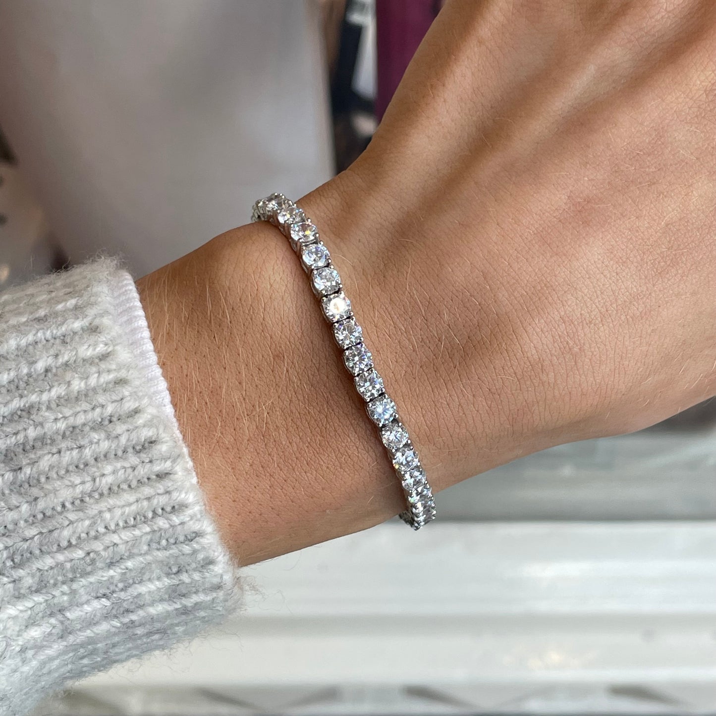 Silver 4mm CZ Tennis Bracelet | 17+3cm - John Ross Jewellers