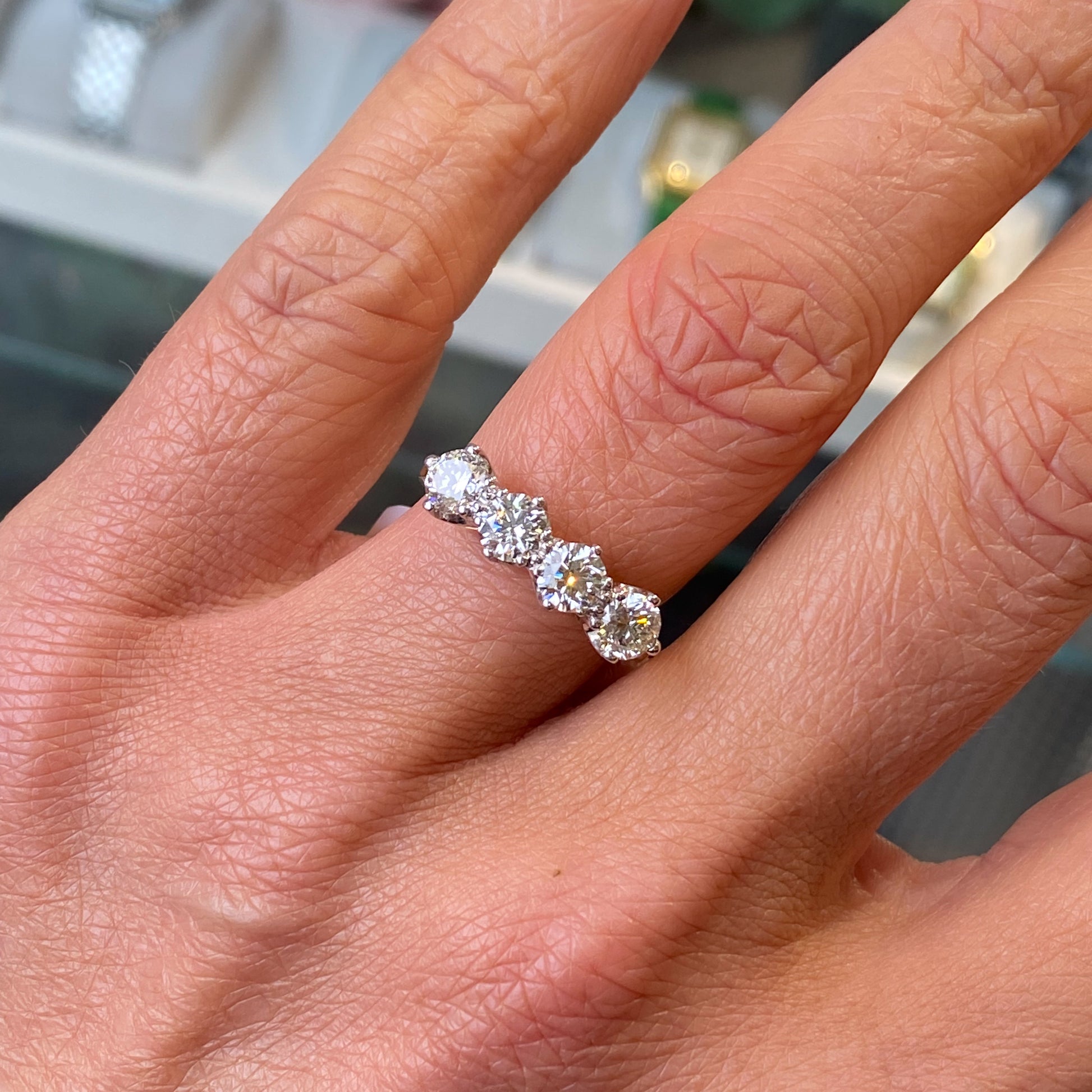 18ct Gold Four Stone Diamond Eternity Ring John Ross