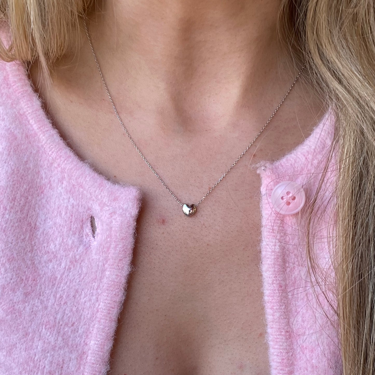 Silver Darling Heart Slider Necklace | 40+3cm - John Ross Jewellers