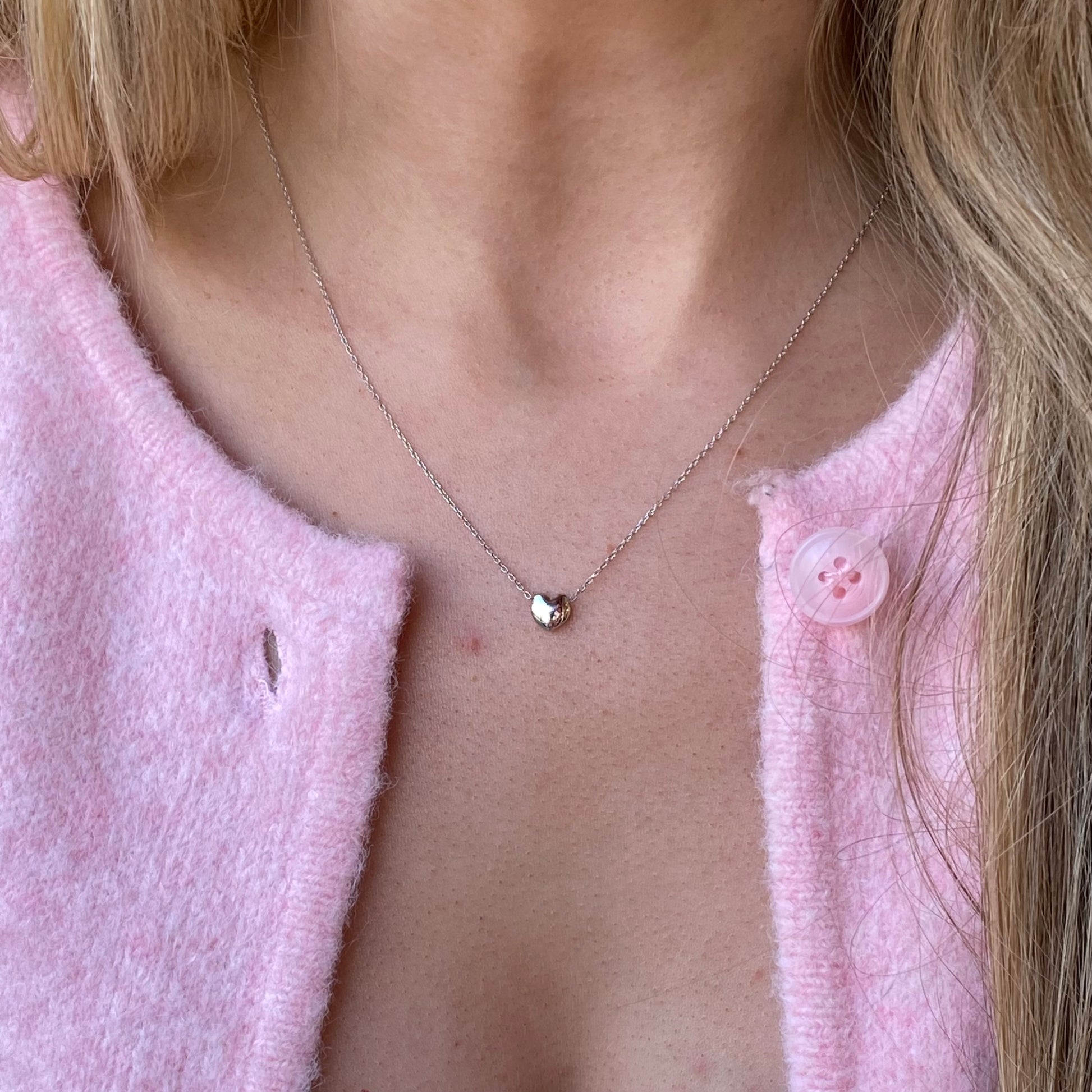 Silver Darling Heart Slider Necklace | 40+3cm - John Ross Jewellers