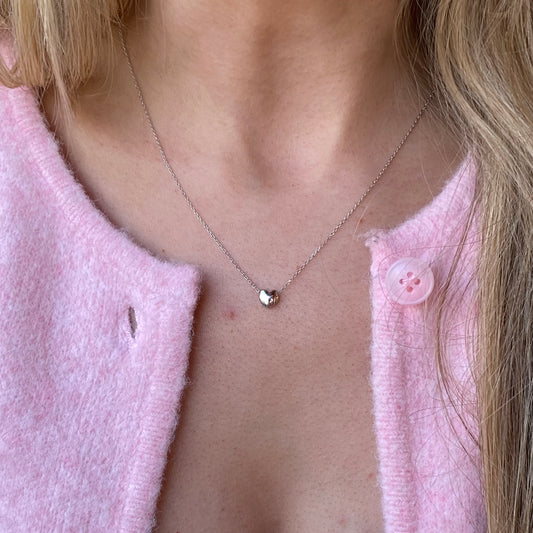 Silver Darling Heart Slider Necklace | 40+3cm - John Ross Jewellers