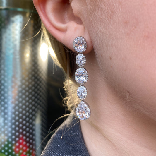 Silver Freya Drop Earrings - John Ross Jewellers