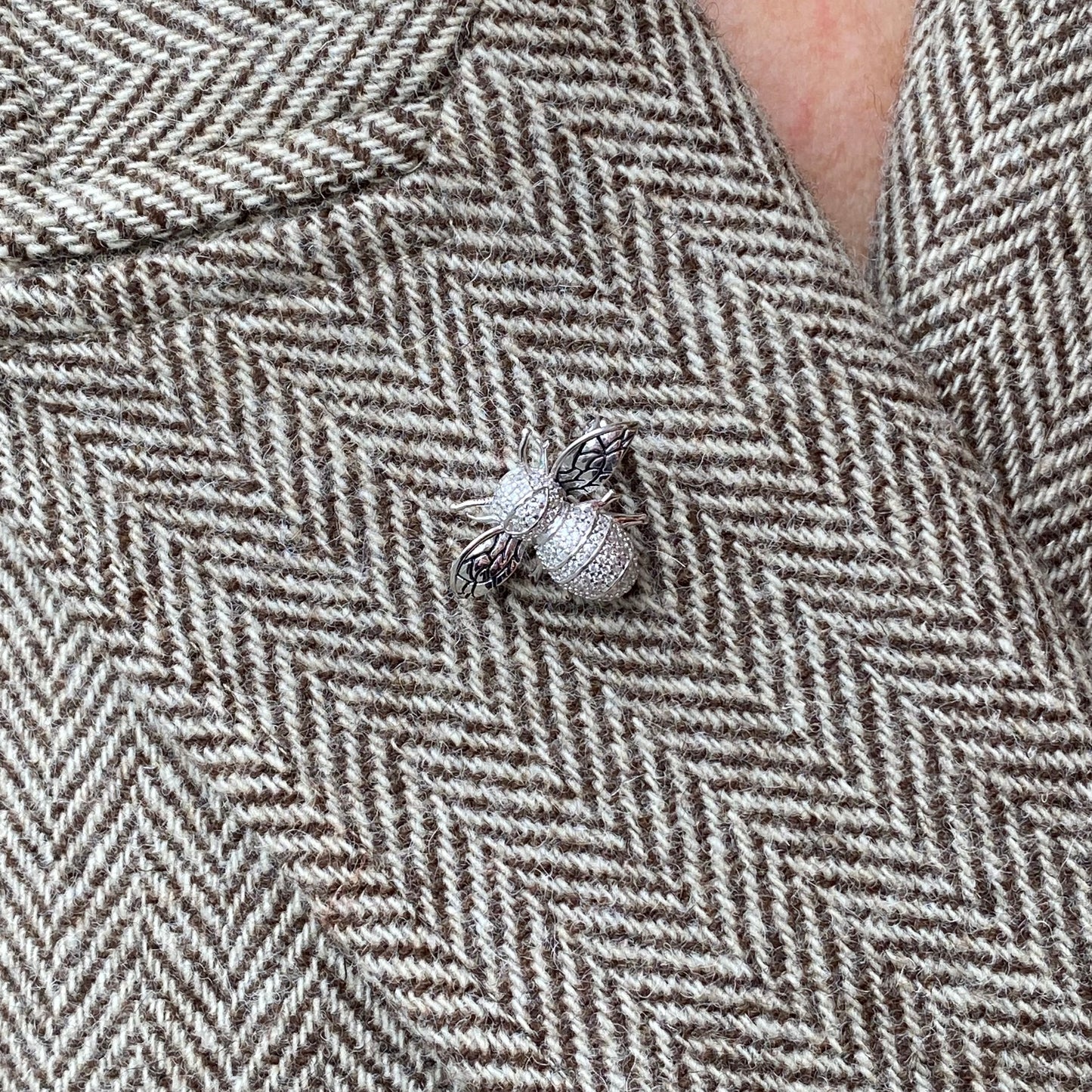 Silver CZ Bee Brooch - John Ross Jewellers