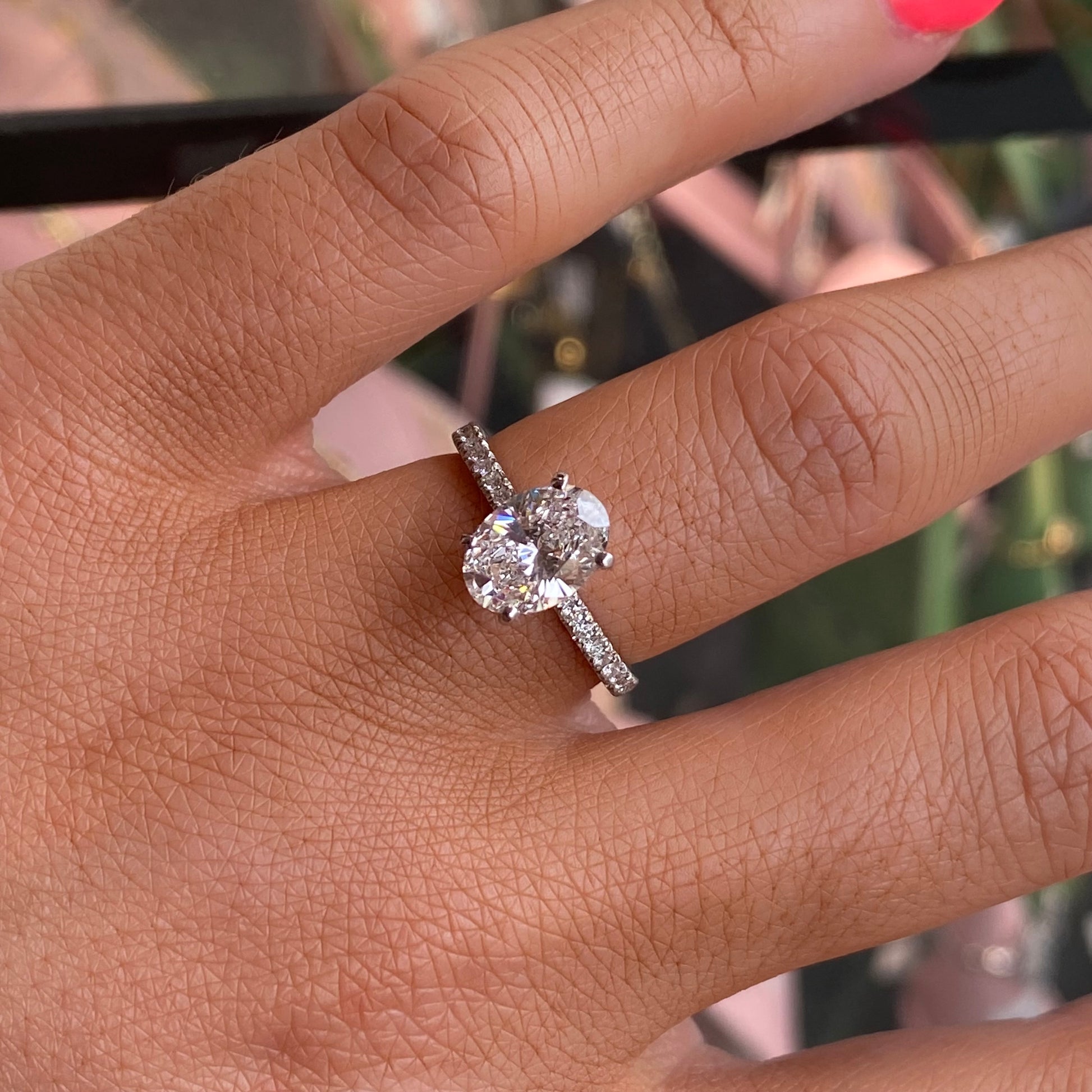 Platinum Solitaire Engagement Ring | Certificated Oval Lab 1.35ct - John Ross Jewellers