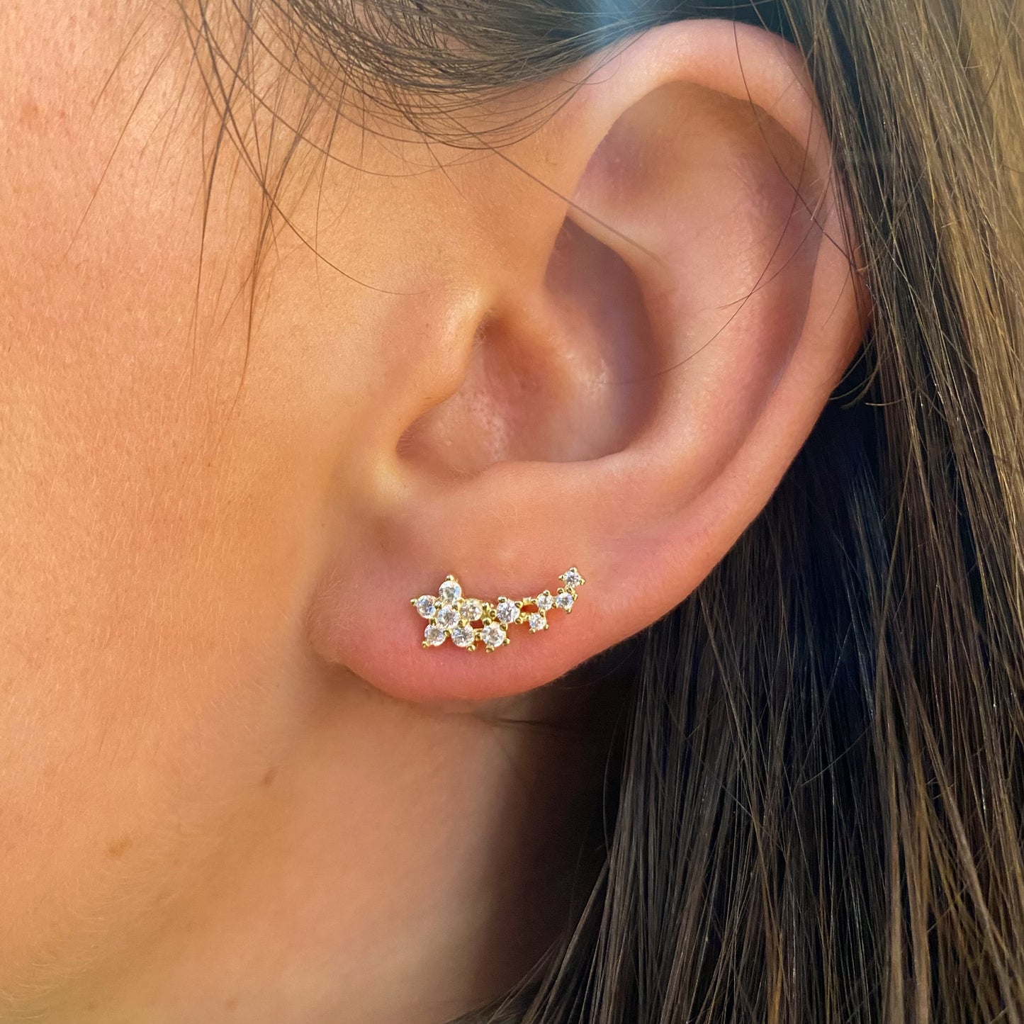 Sunshine Stars Climber Stud Earrings