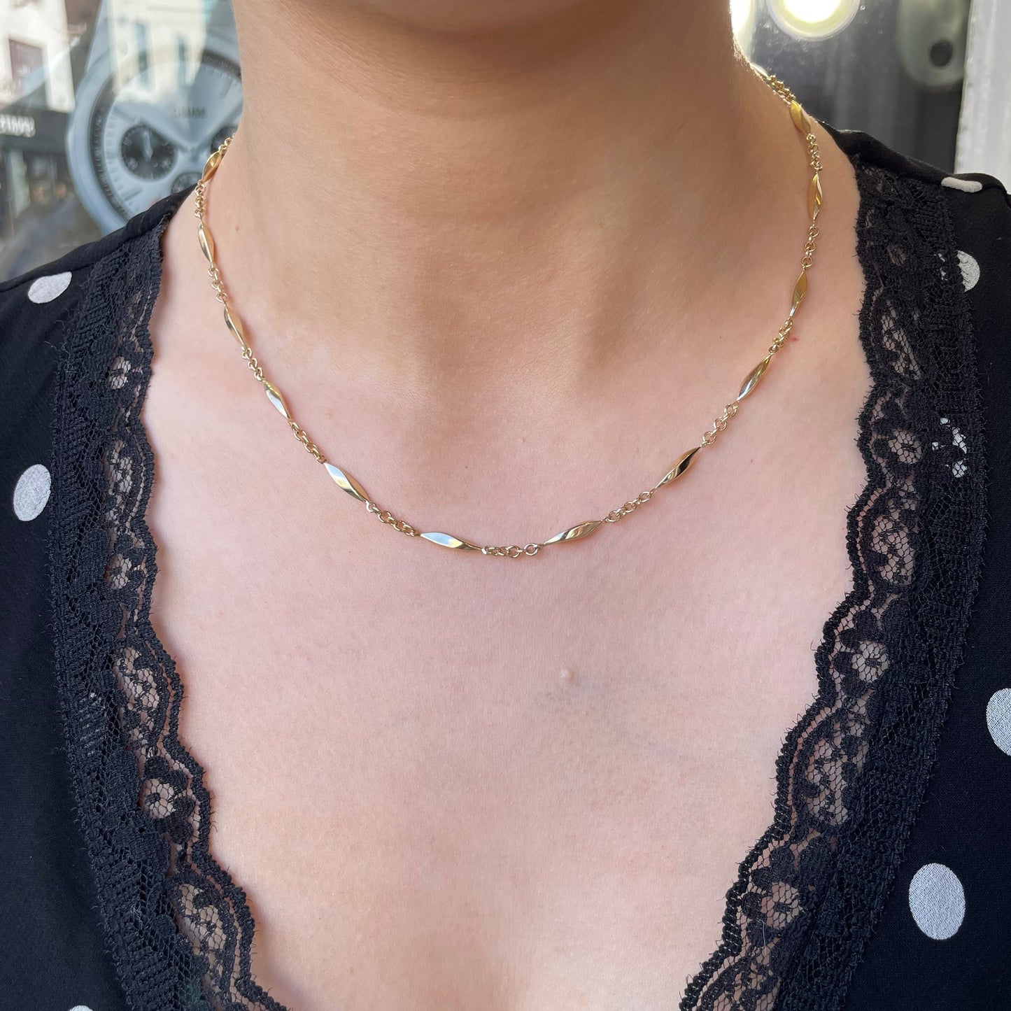 9ct Gold Puffed Twist Necklace - John Ross Jewellers