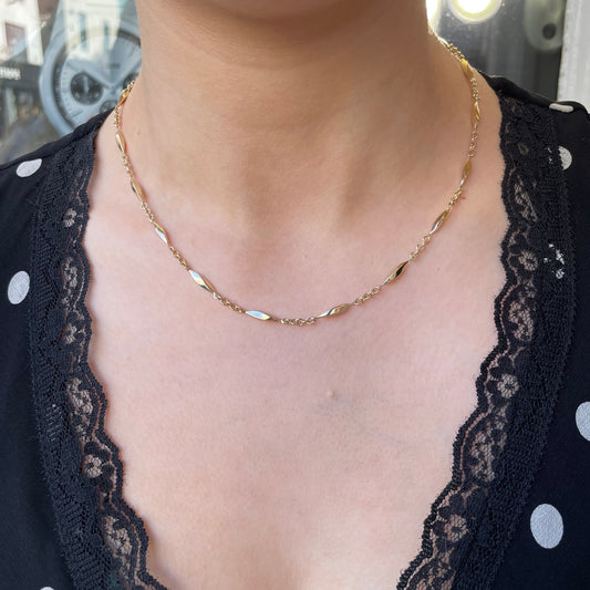 9ct Gold Puffed Twist Necklace - John Ross Jewellers