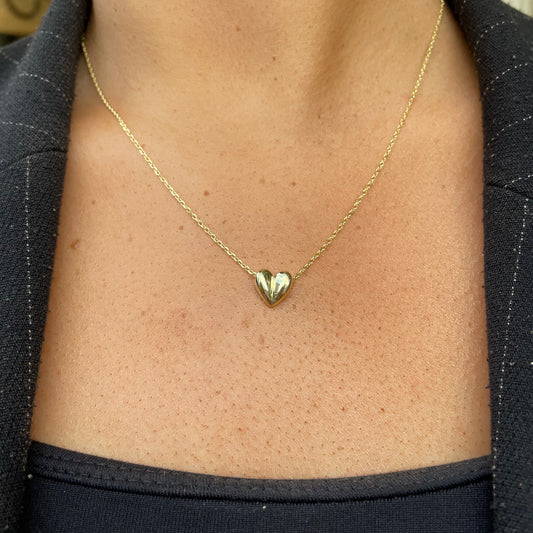 Sunshine Puffed Heart Necklace | 42 + 5cm