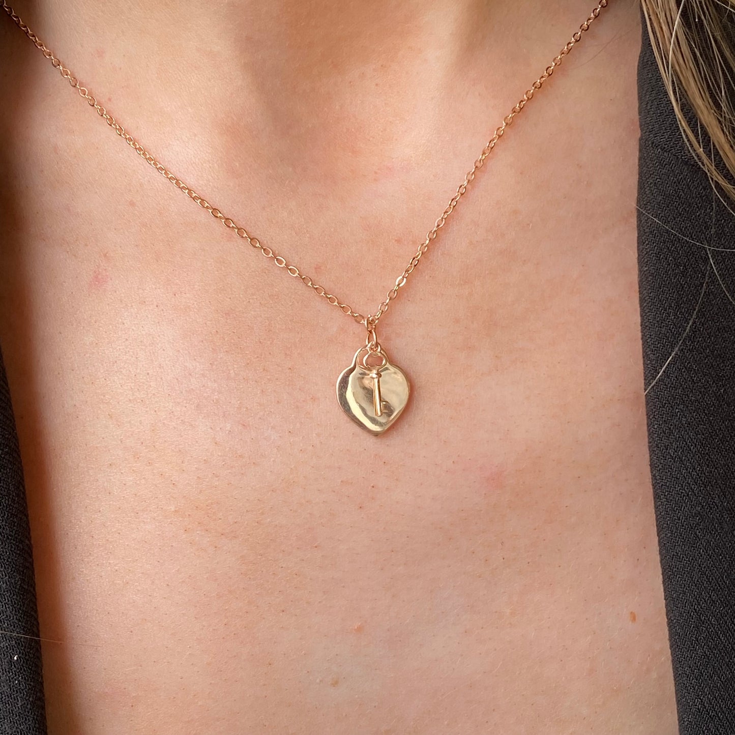 Sunshine Heart & Key Disc Necklace - John Ross Jewellers