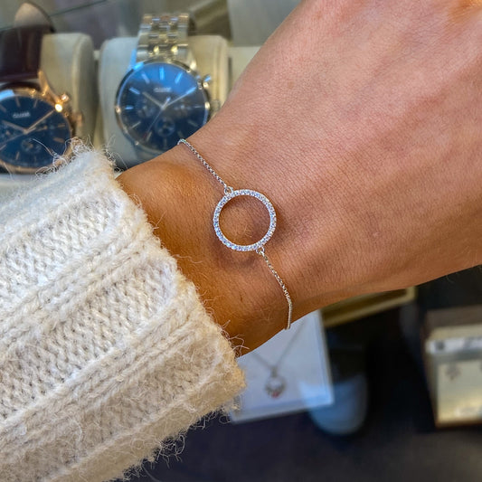 Silver CZ Eternity Bracelet - John Ross Jewellers