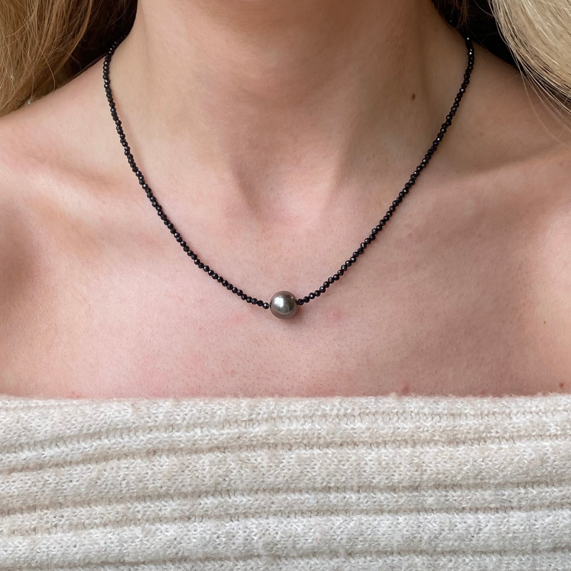 Tahiti Pearl & Spinell Necklace - John Ross Jewellers