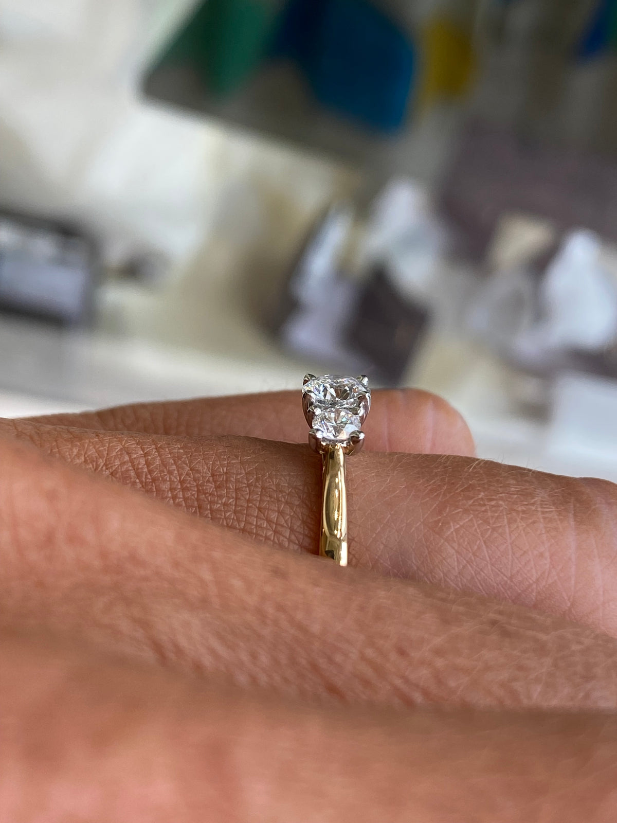 18ct Gold Trilogy Engagement Ring | Certificated Lab 0.83ct