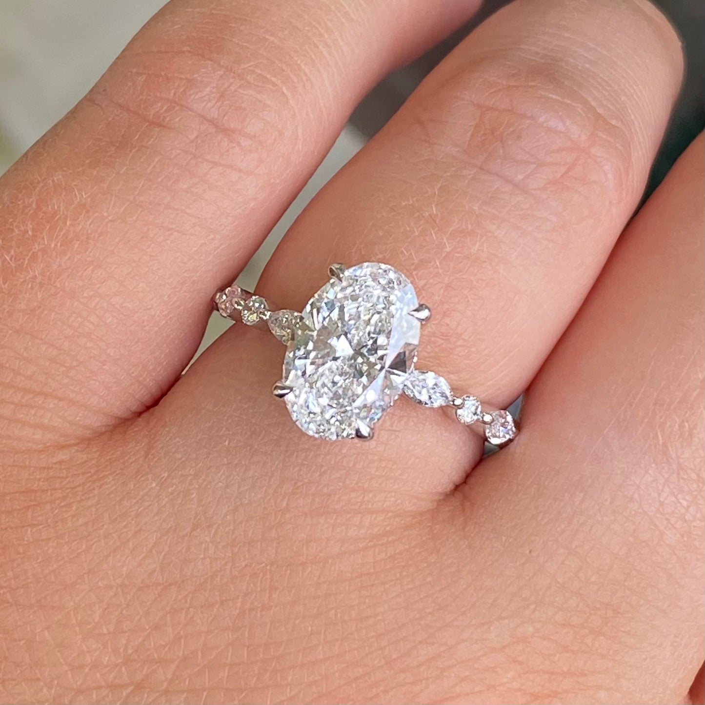 Platinum Oval Solitaire Engagement Ring | 2.03ct Certificated Lab