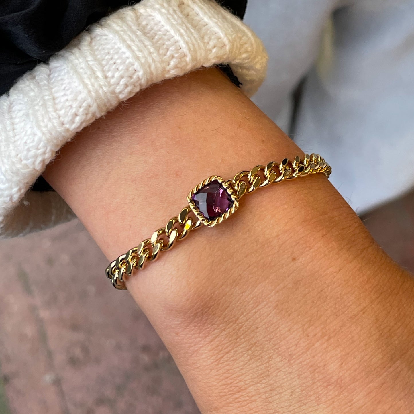 REBECCA Cocktail Bracelet With Violet Stone - John Ross Jewellers