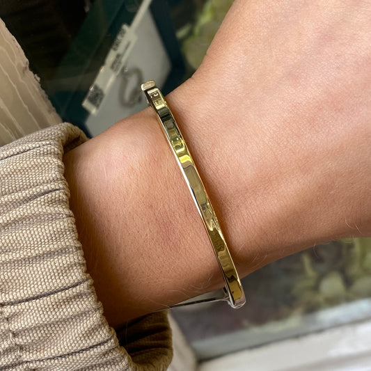 9ct Gold Plain Polished Bangle | 4mm