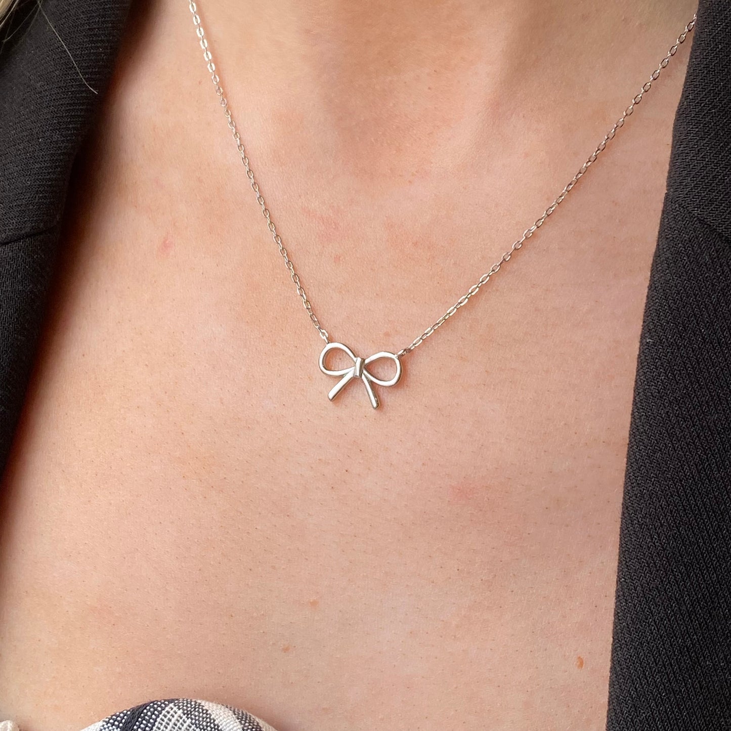 Silver Bow Necklace | 40+5cm - John Ross Jewellers