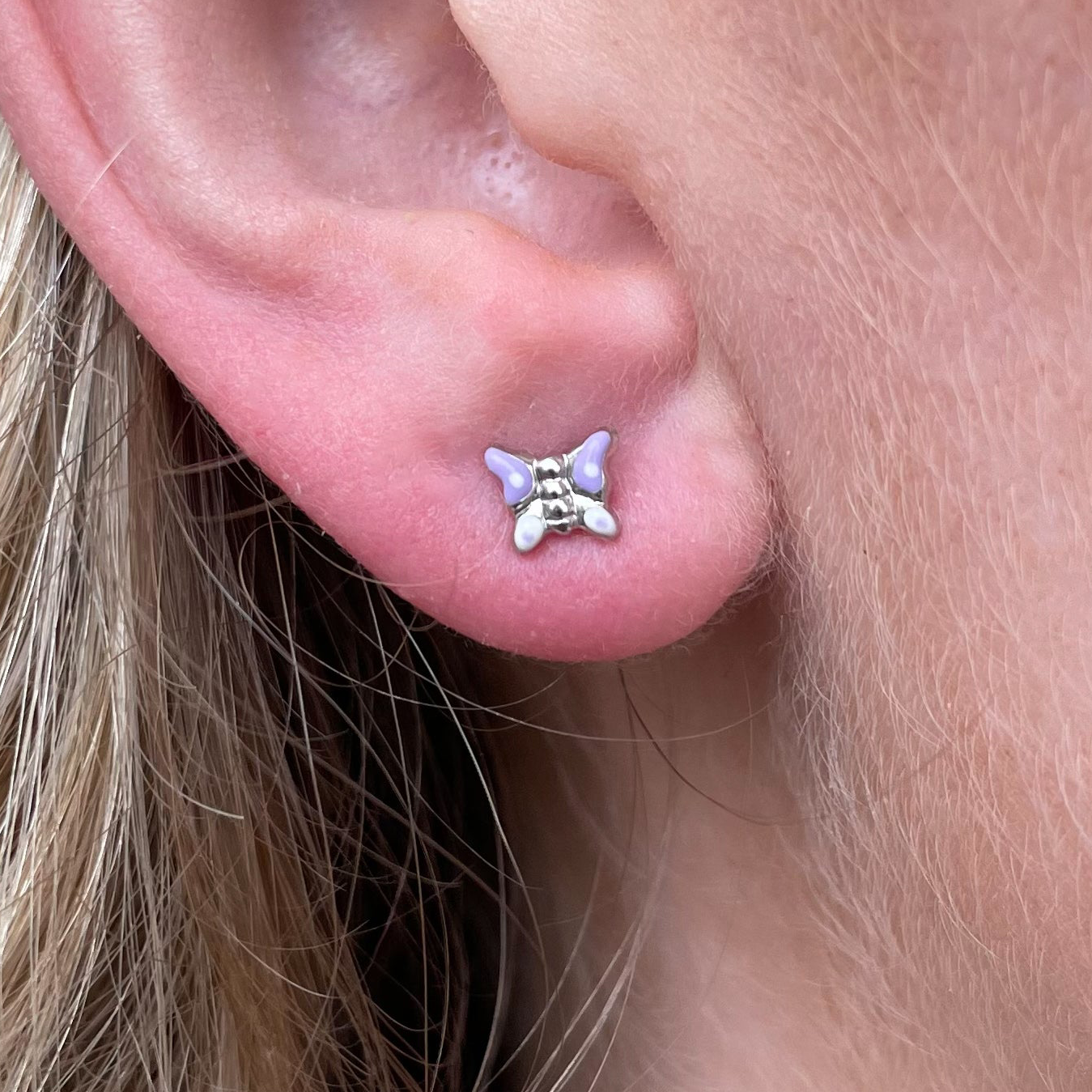 Butterfly Enamel Stud Earrings | Purple - John Ross Jewellers