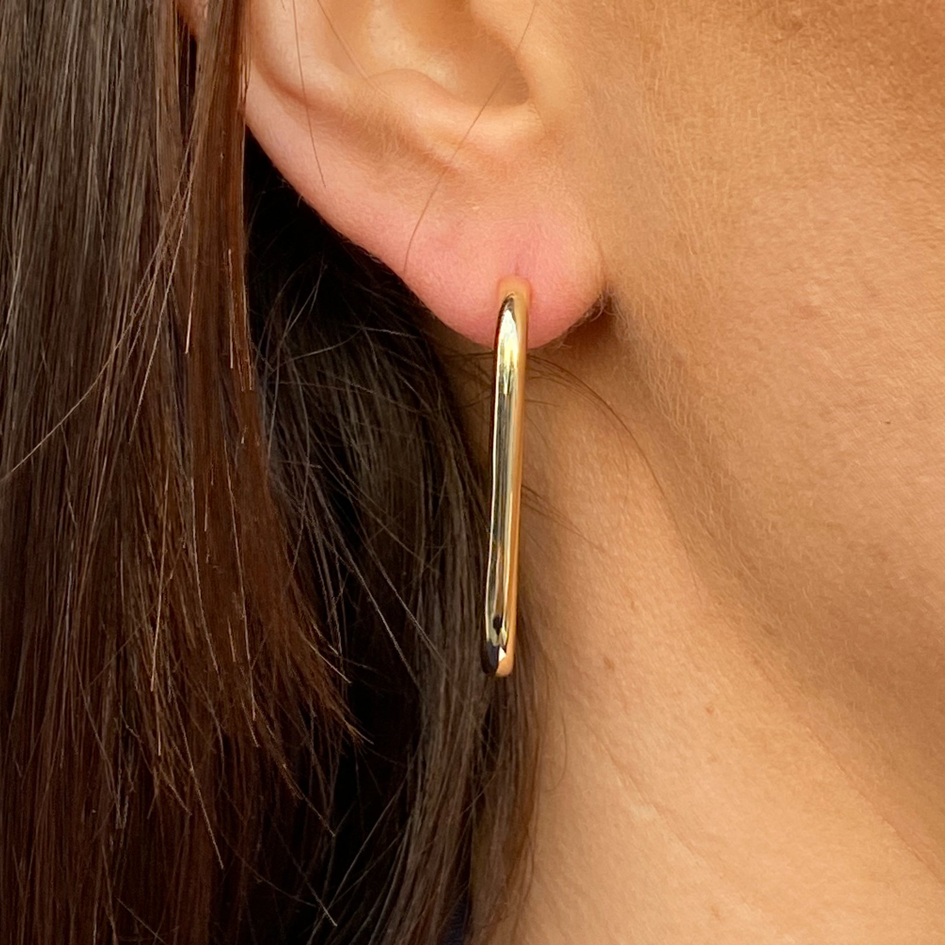 Sunshine Elongated J Hoop Earrings - John Ross Jewellers