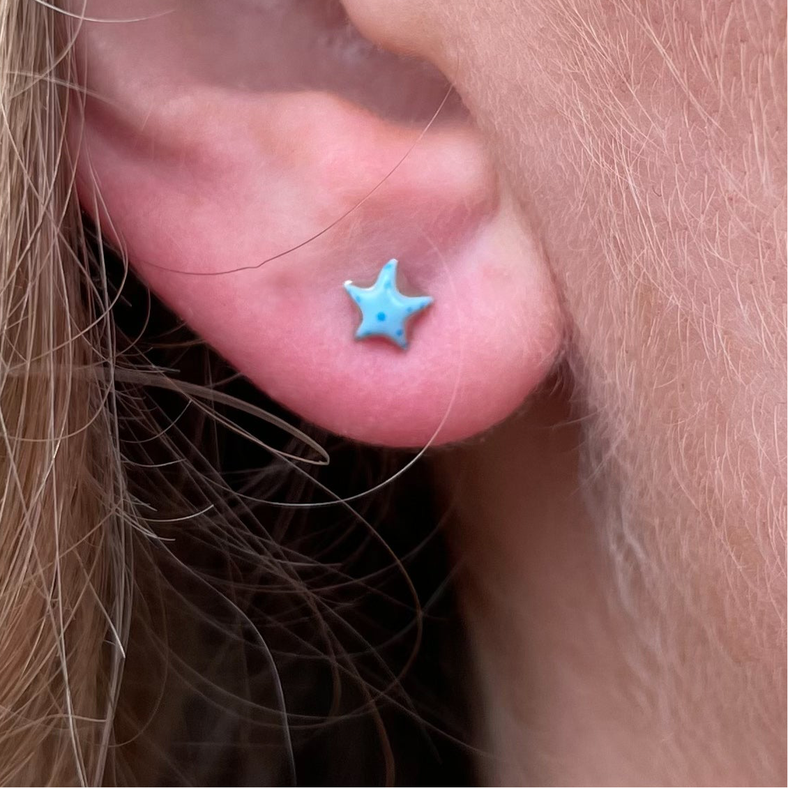 Star Enamel Stud Earrings | Blue - John Ross Jewellers