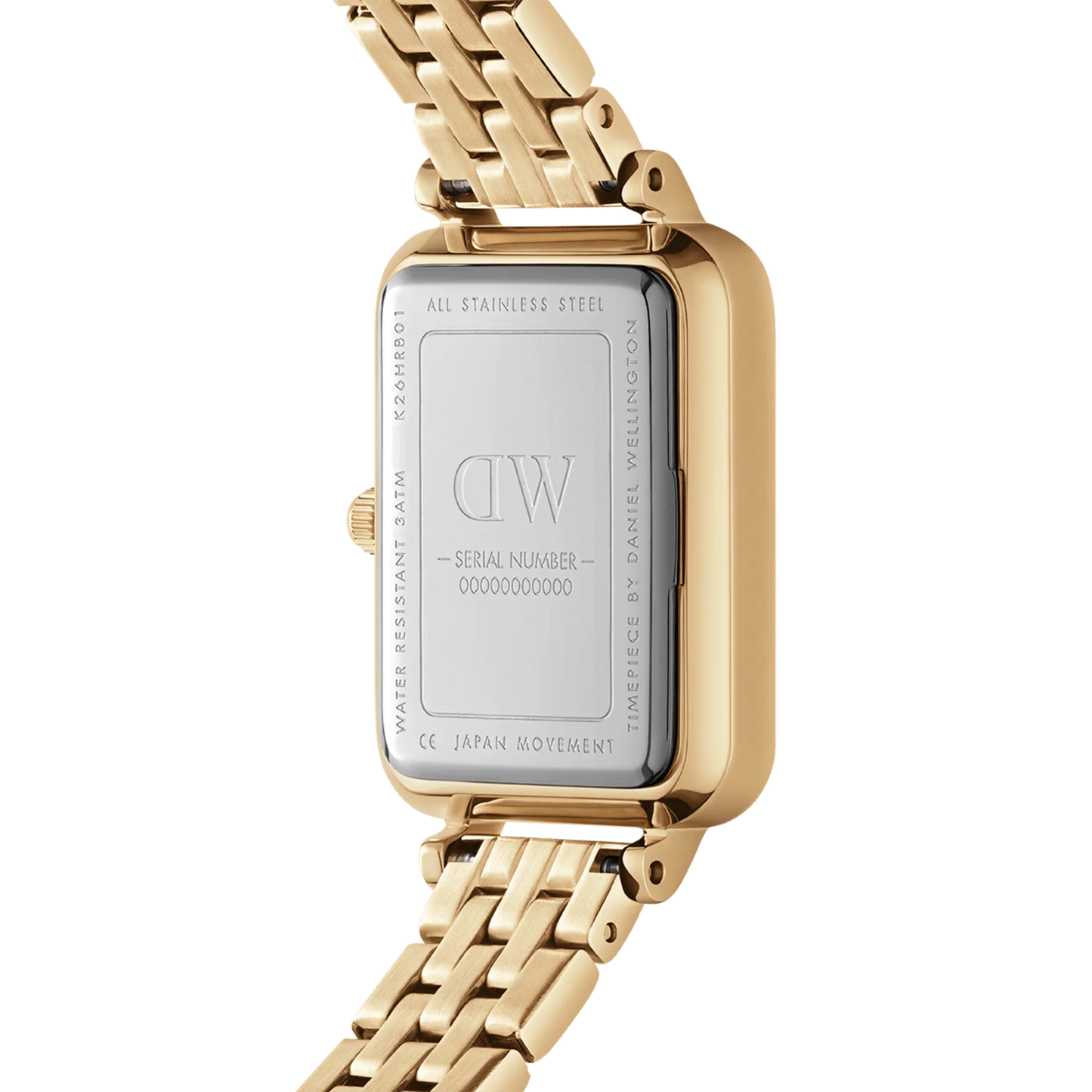 Daniel Wellington Quadro Roman Numerals 5-Link Evergold | 20mm x 26mm - John Ross Jewellers