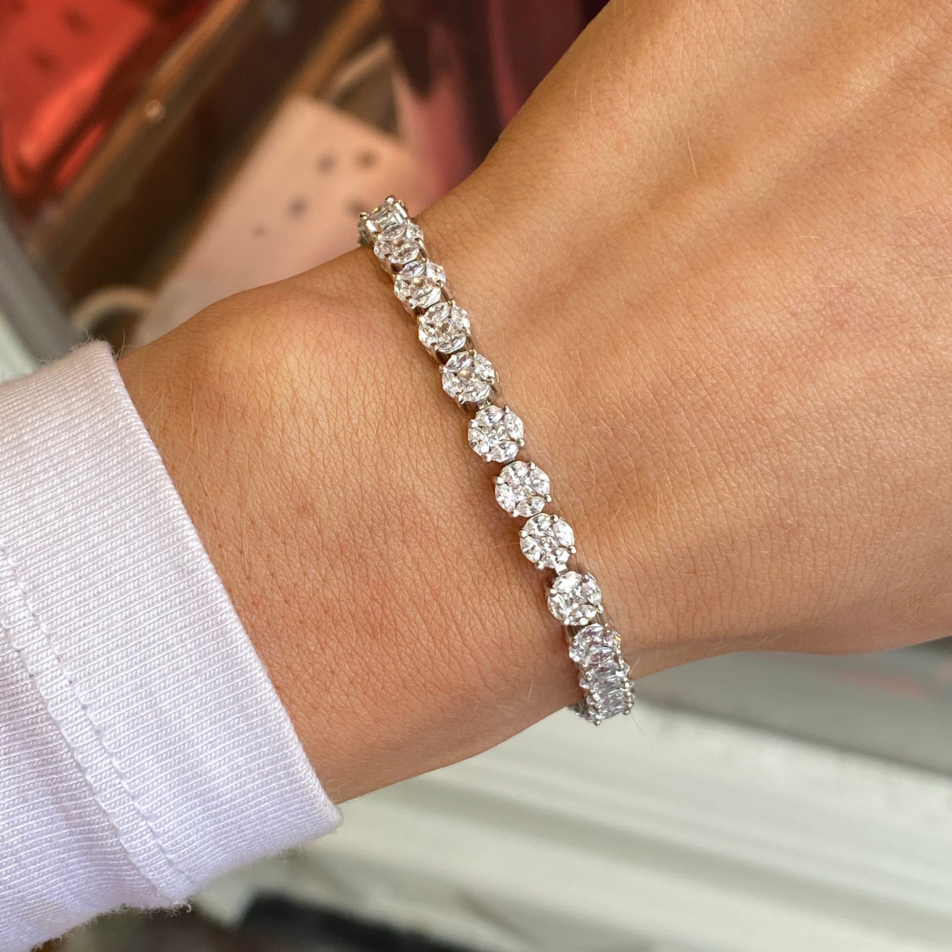 Silver CZ Tennis Bracelet | 18.5cm - John Ross Jewellers