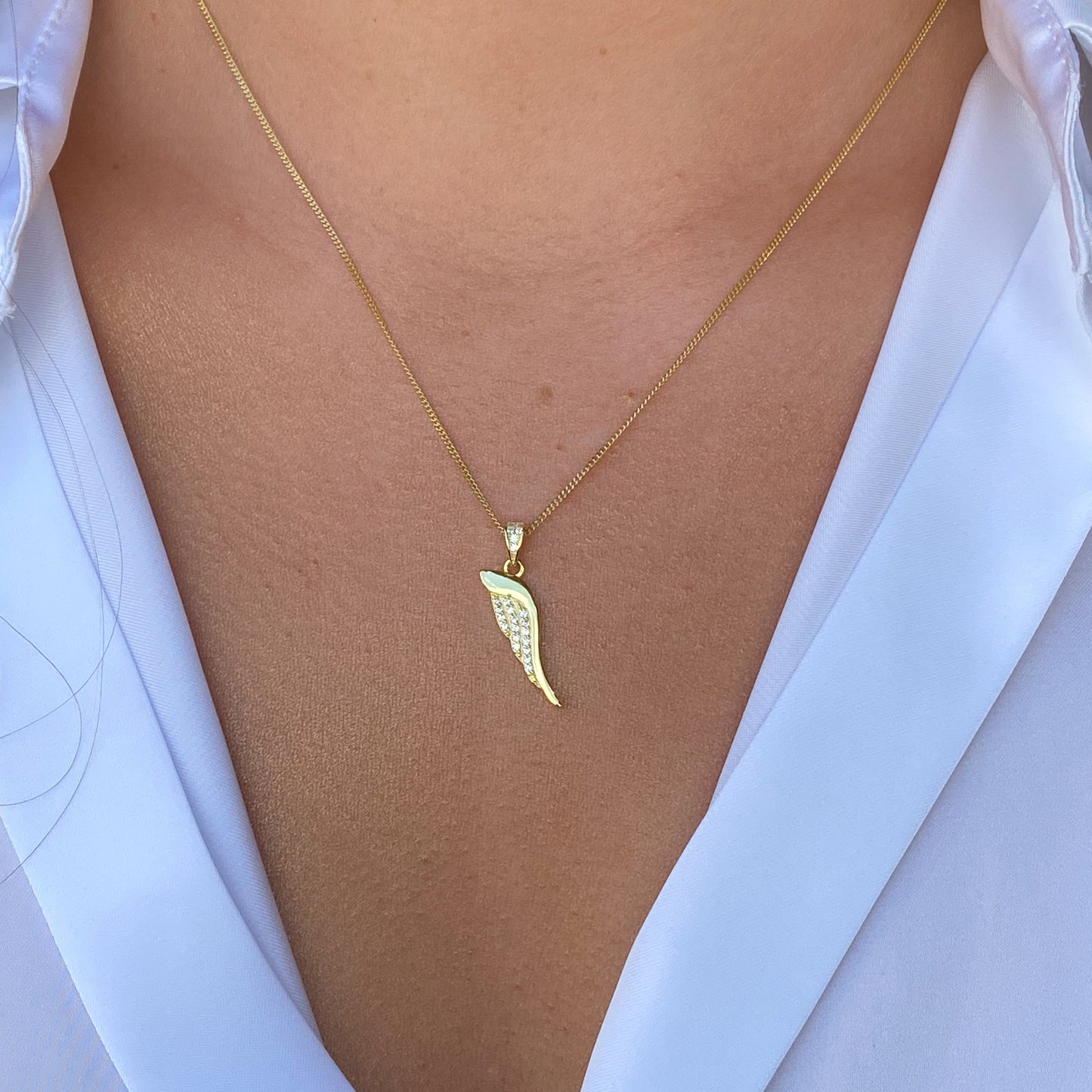 Sunshine CZ Earring & Necklace Set | Angel Wing - John Ross Jewellers