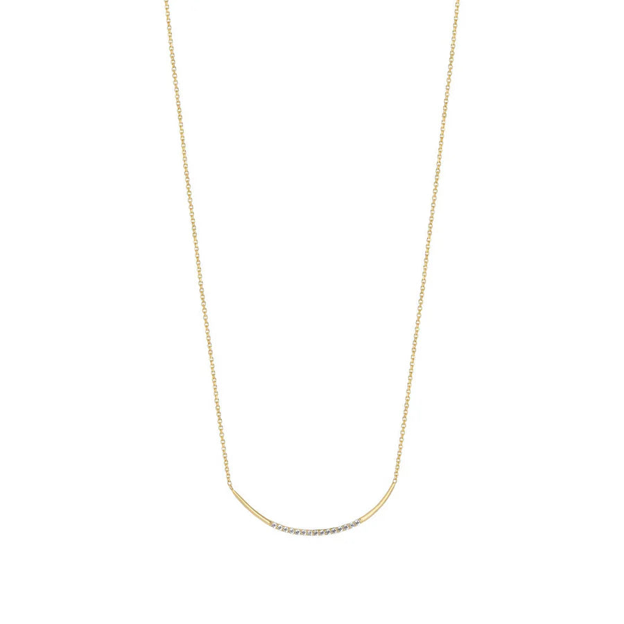 9ct Gold Super Skinny CZ Bar Necklace