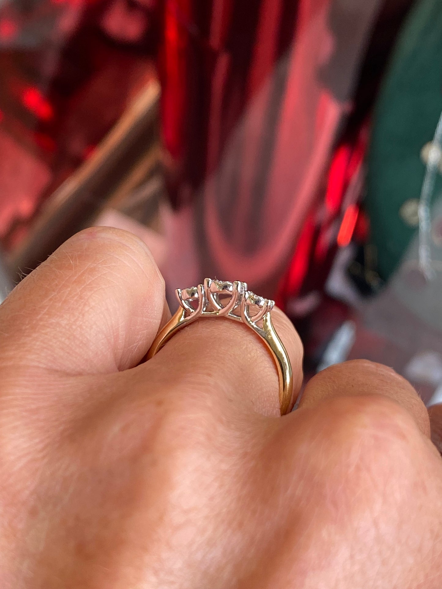 9ct Gold Trilogy Cluster Engagement Ring | 0.33ct