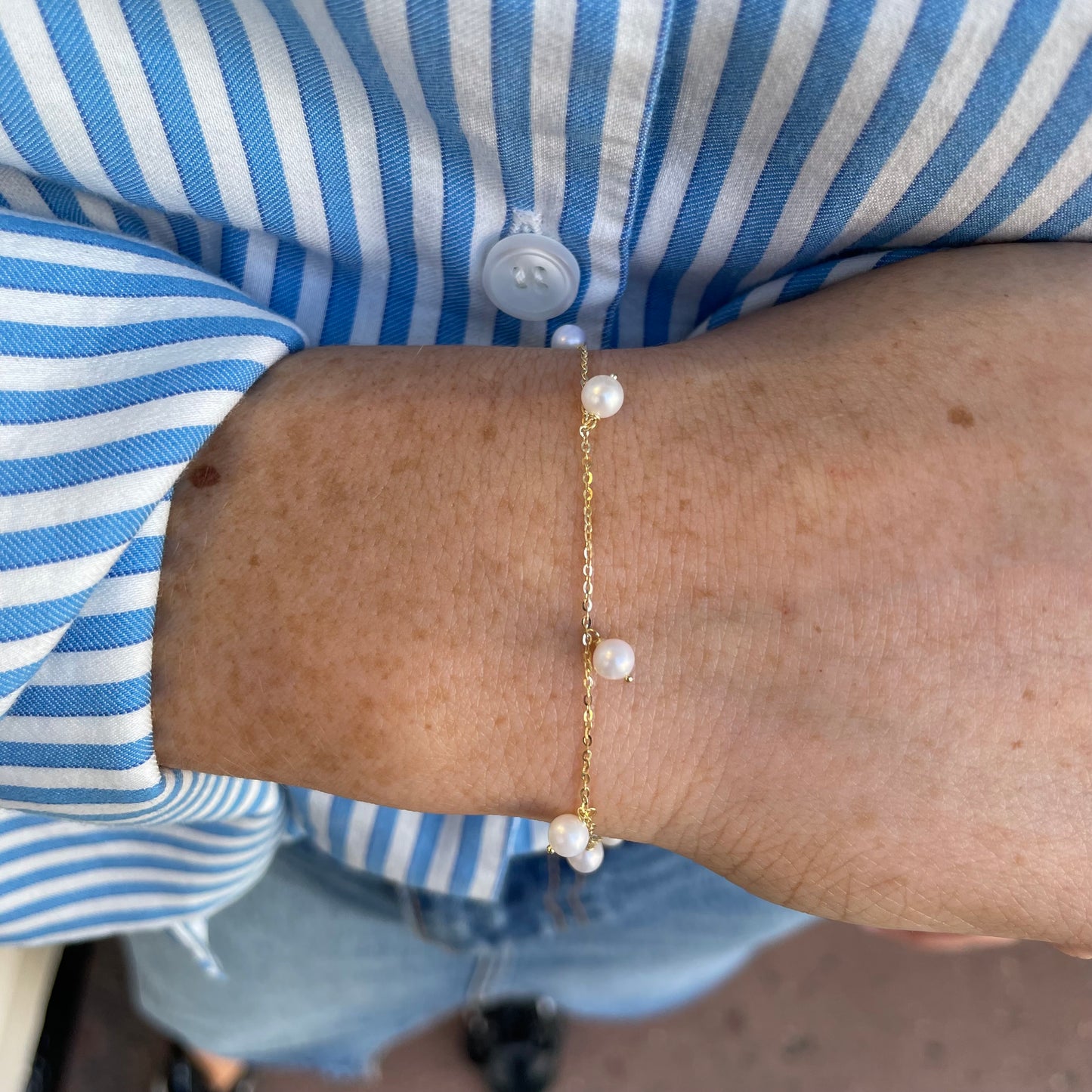 9ct Gold Freshwater Pearl Drop Bracelet - John Ross Jewellers