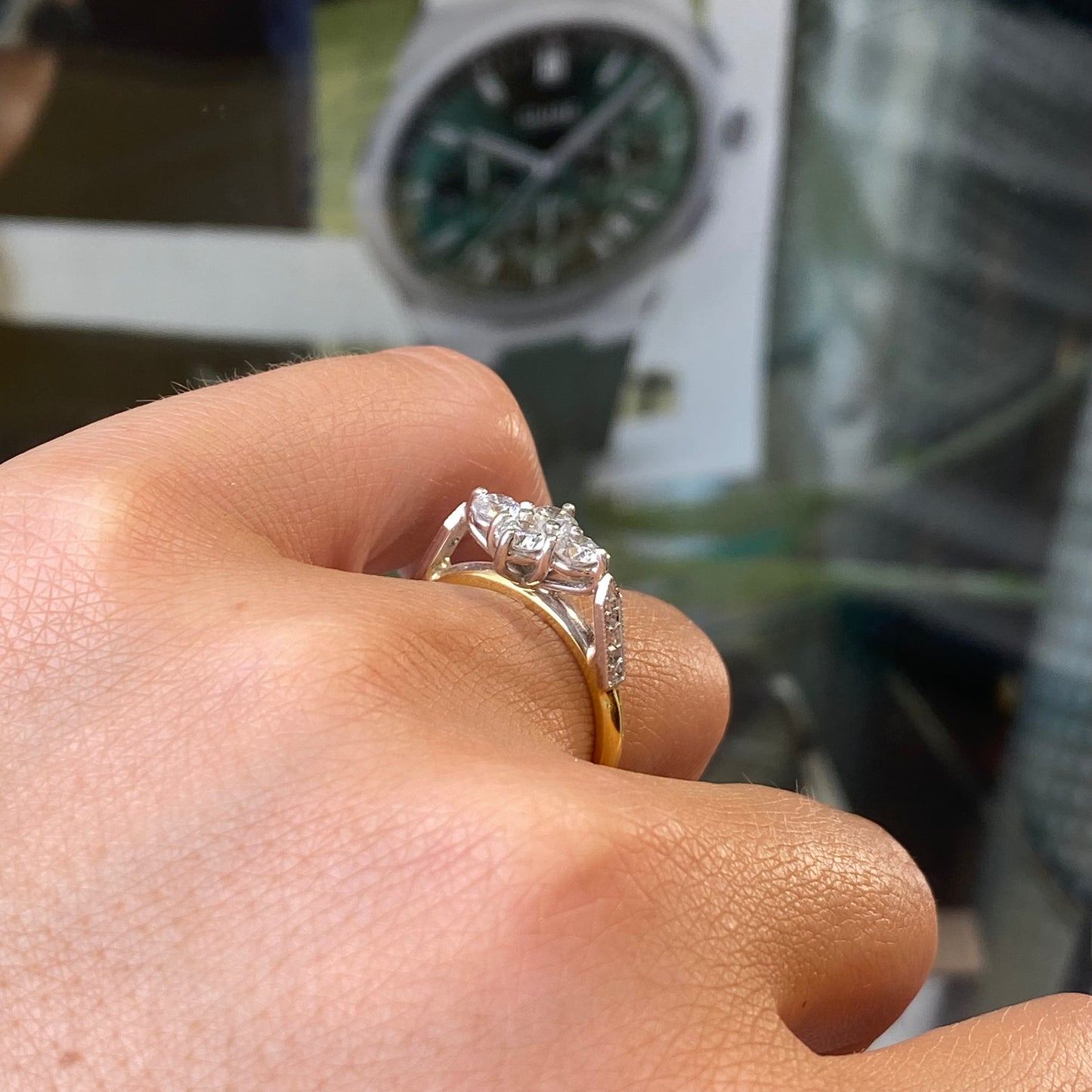 18ct Gold Diamond Boat Cluster Engagement Ring - John Ross Jewellers