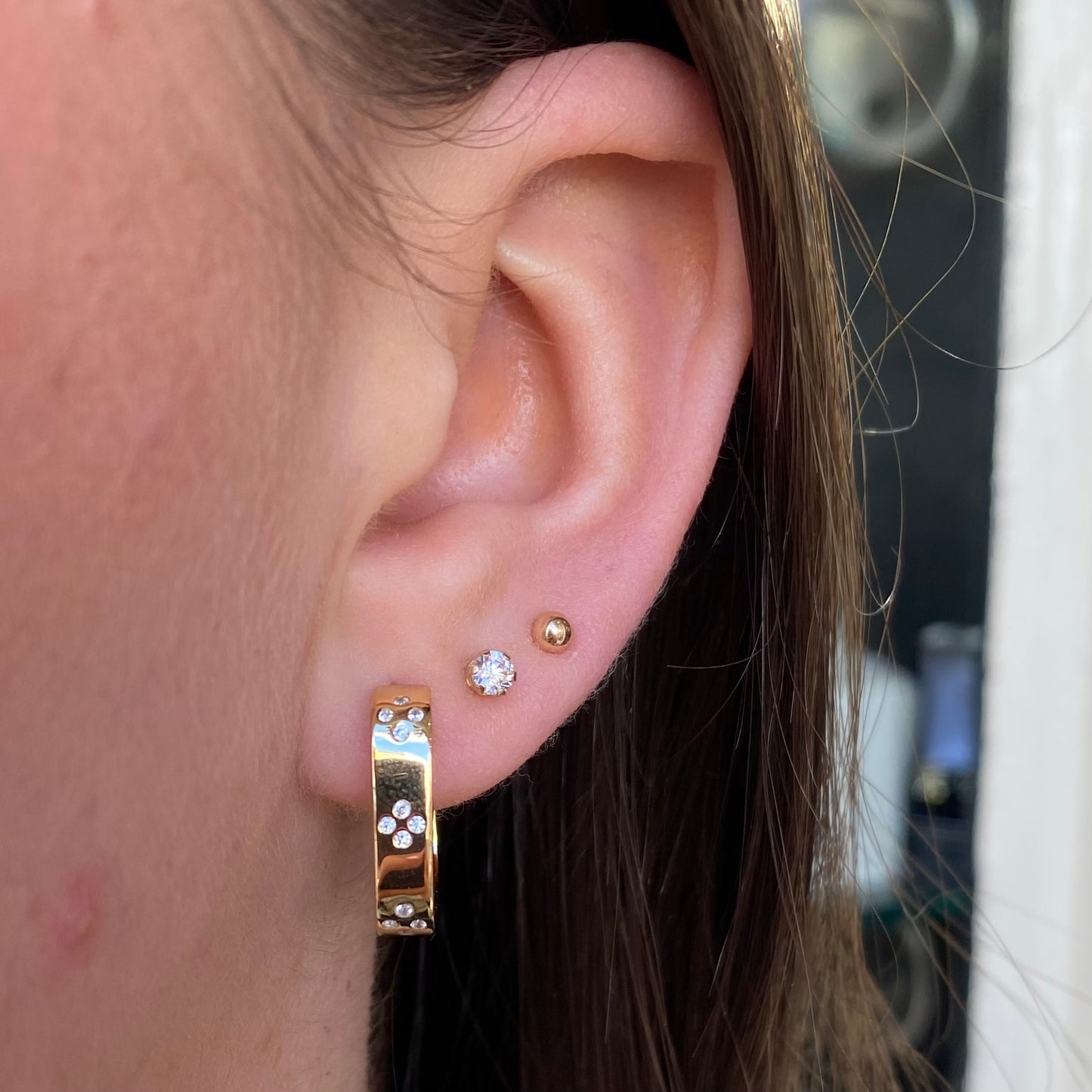 Sunshine CZ Quatrefoil Square Hoop Earrings - John Ross Jewellers