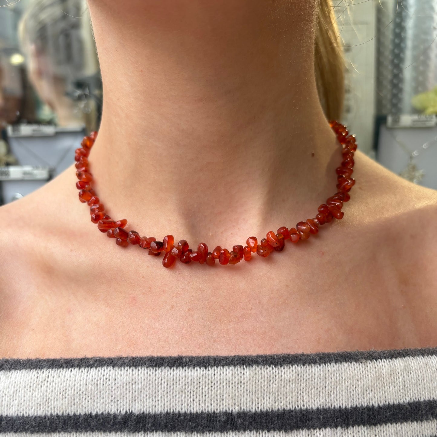 REBECCA Natural Carnelian Necklace