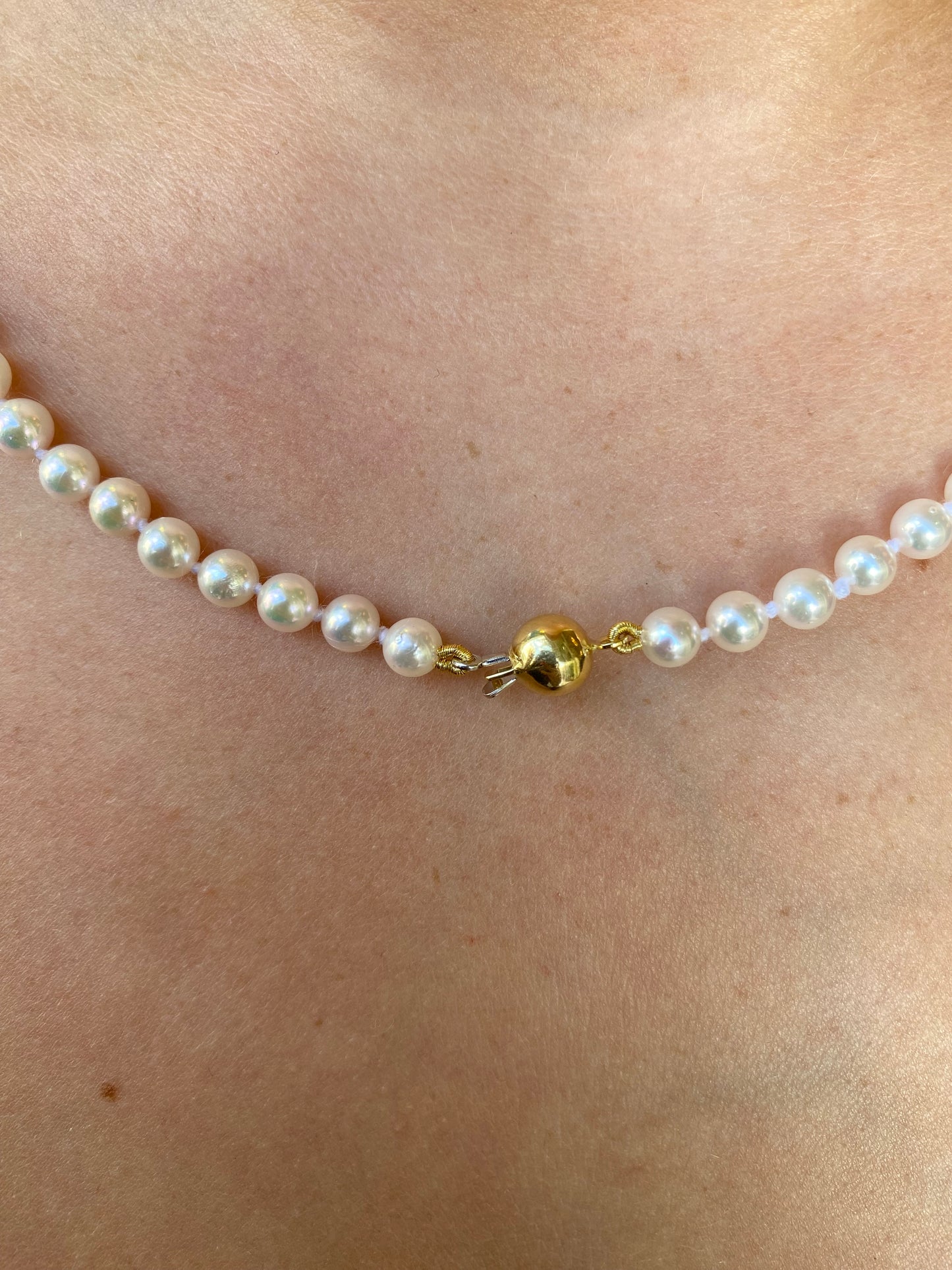 18ct Gold Akoya Pearl Necklace | 5.5-6mm