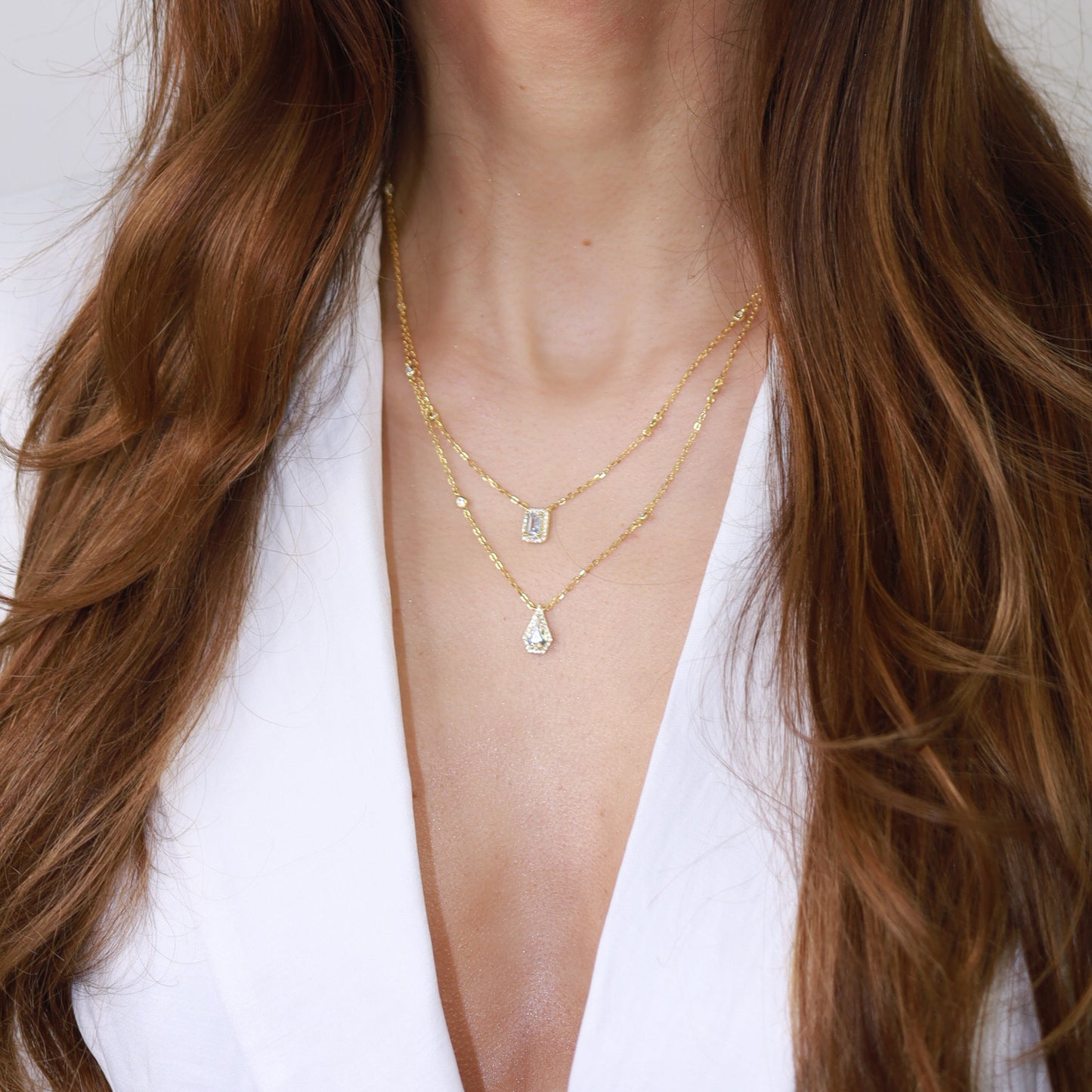 Sunshine CZ Double Halo Necklace