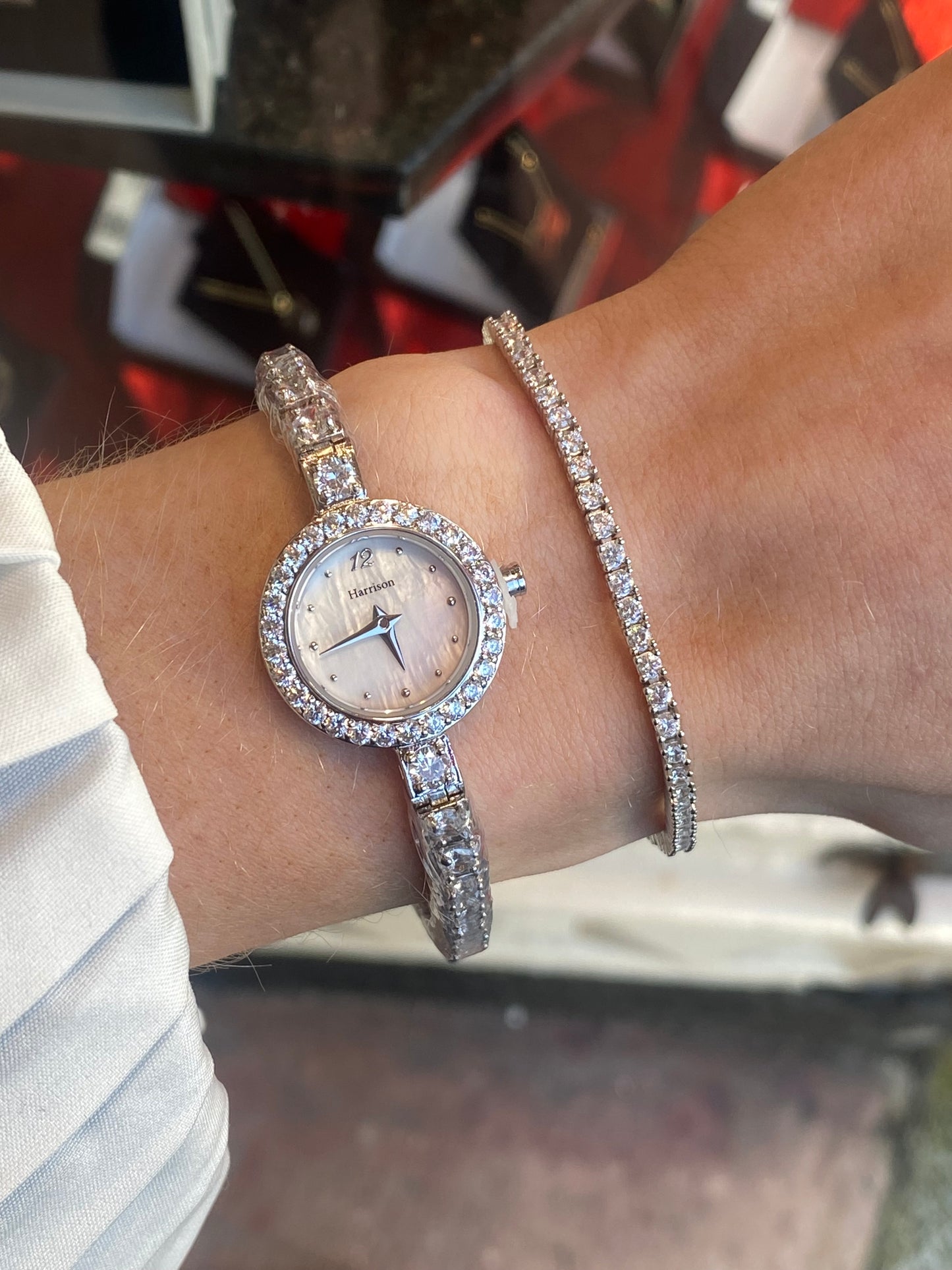 Harrison Silver Watch and Bracelet Set