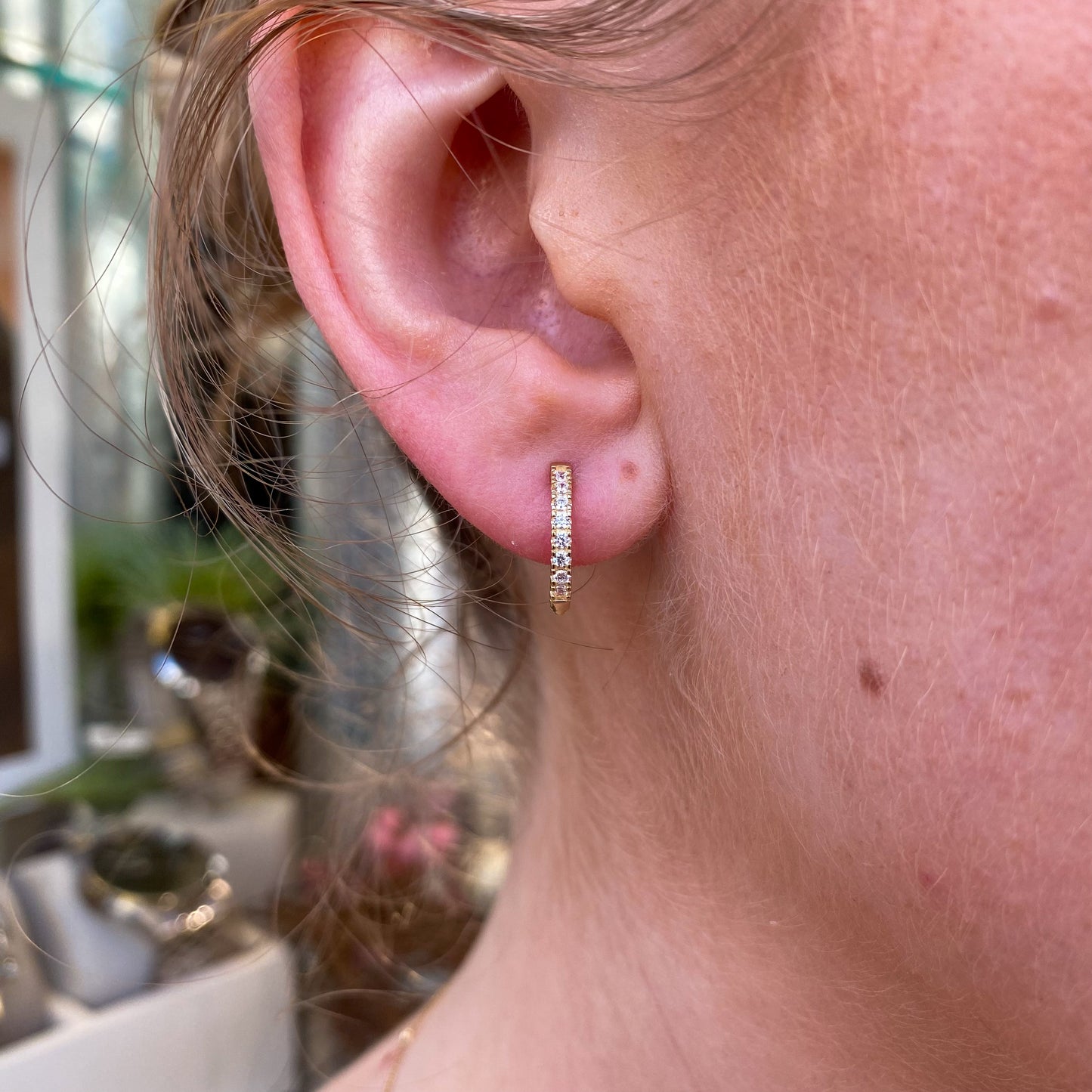 9ct Gold 11mm Huggie Hoop Earrings | CZ - John Ross Jewellers