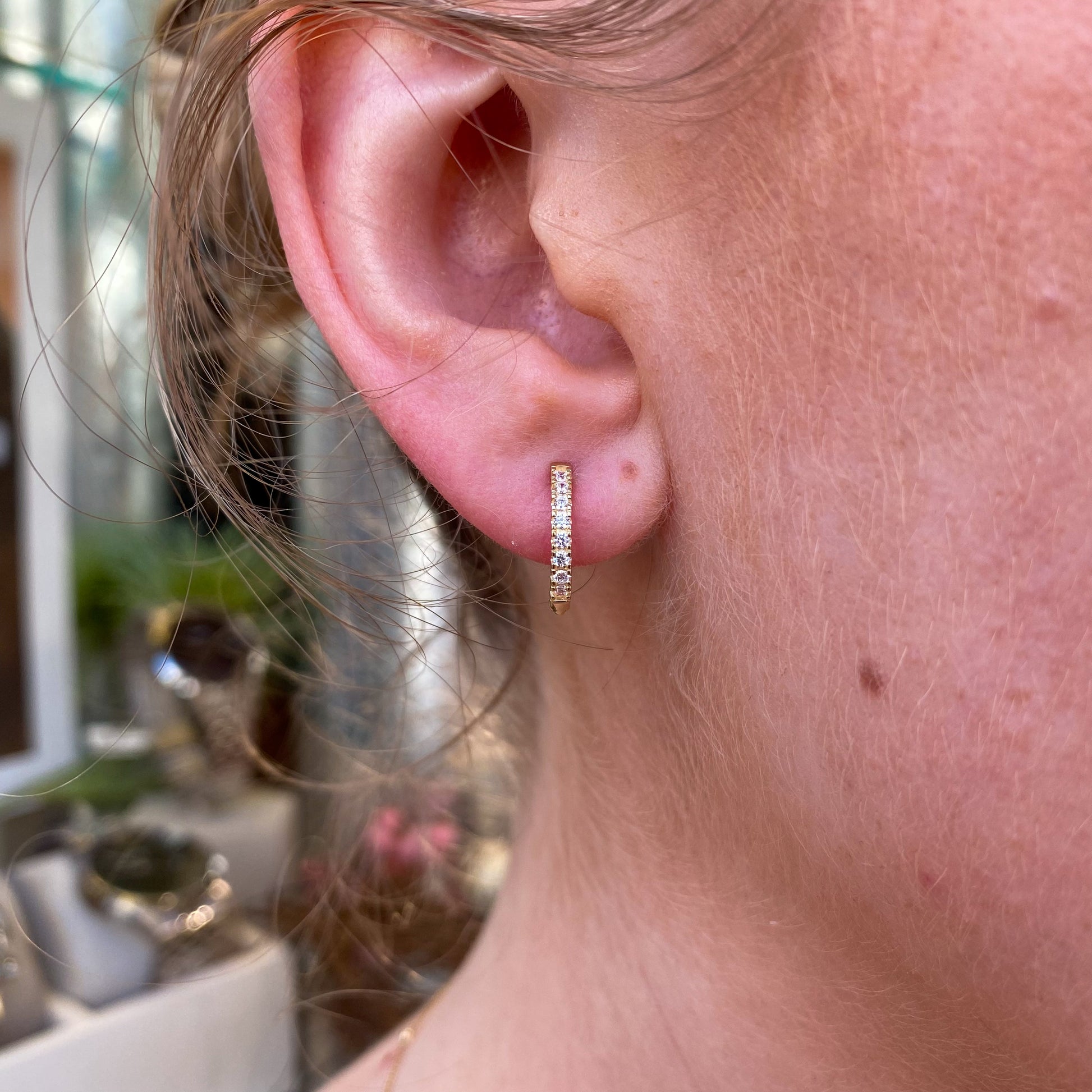 9ct Gold 11mm Huggie Hoop Earrings | CZ - John Ross Jewellers