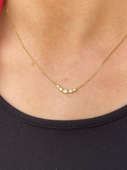18ct Gold Diamond Tiara Necklace 0.42ct