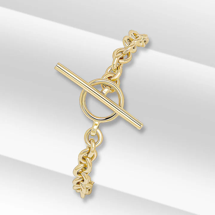 9ct Gold Solid Classic T-Bar Bracelet - John Ross Jewellers