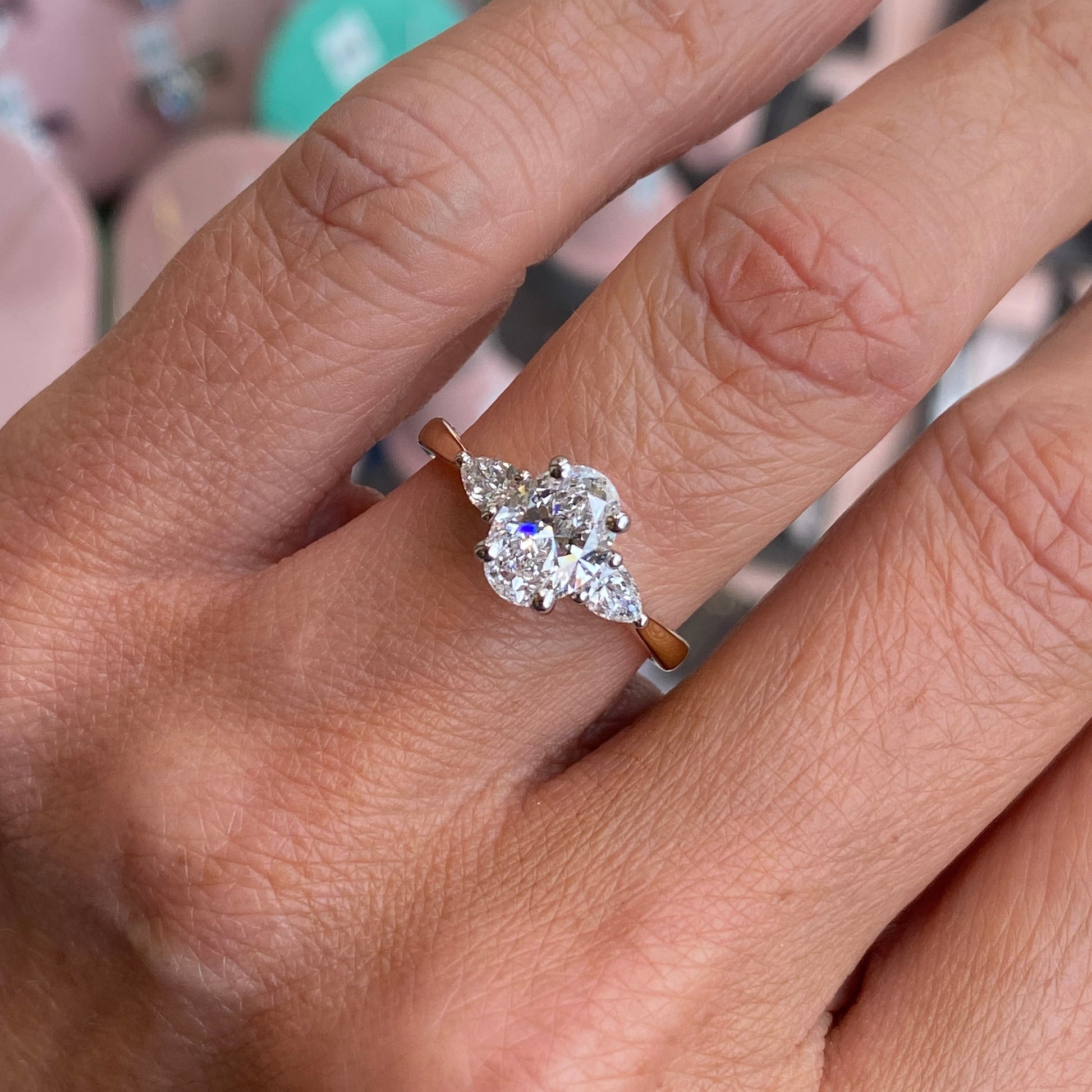 18ct gold trilogy engagement ring by Prima featuring a 1.61ct certificated lab diamonds set in a classic design.