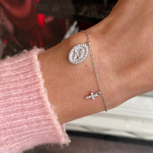 Silver CZ Miraculous Bracelet | 17+3cm - John Ross Jewellers