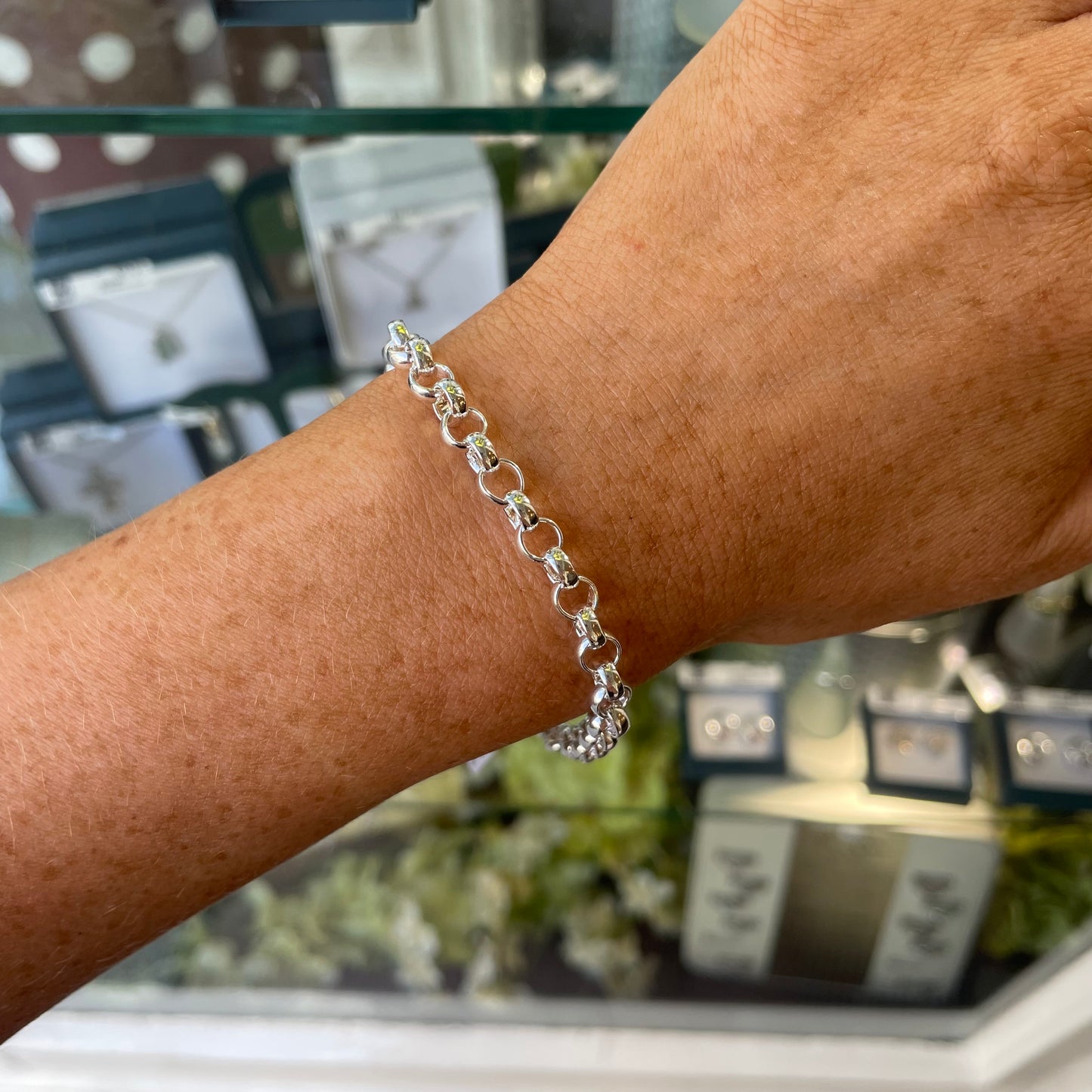 Silver 5mm Round Belcher Link Bracelet - 7.5"