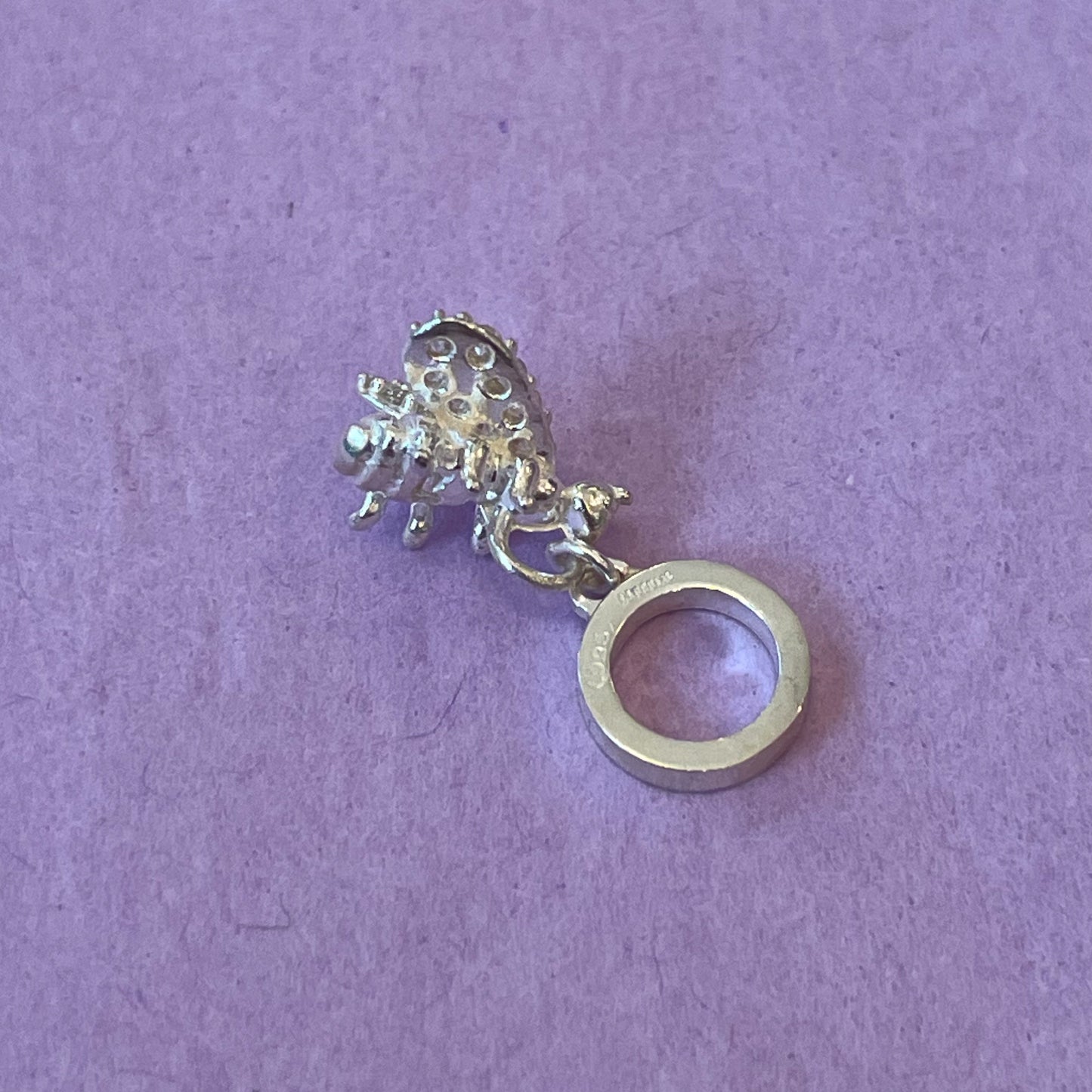 Silver CZ Bee Charm - John Ross Jewellers