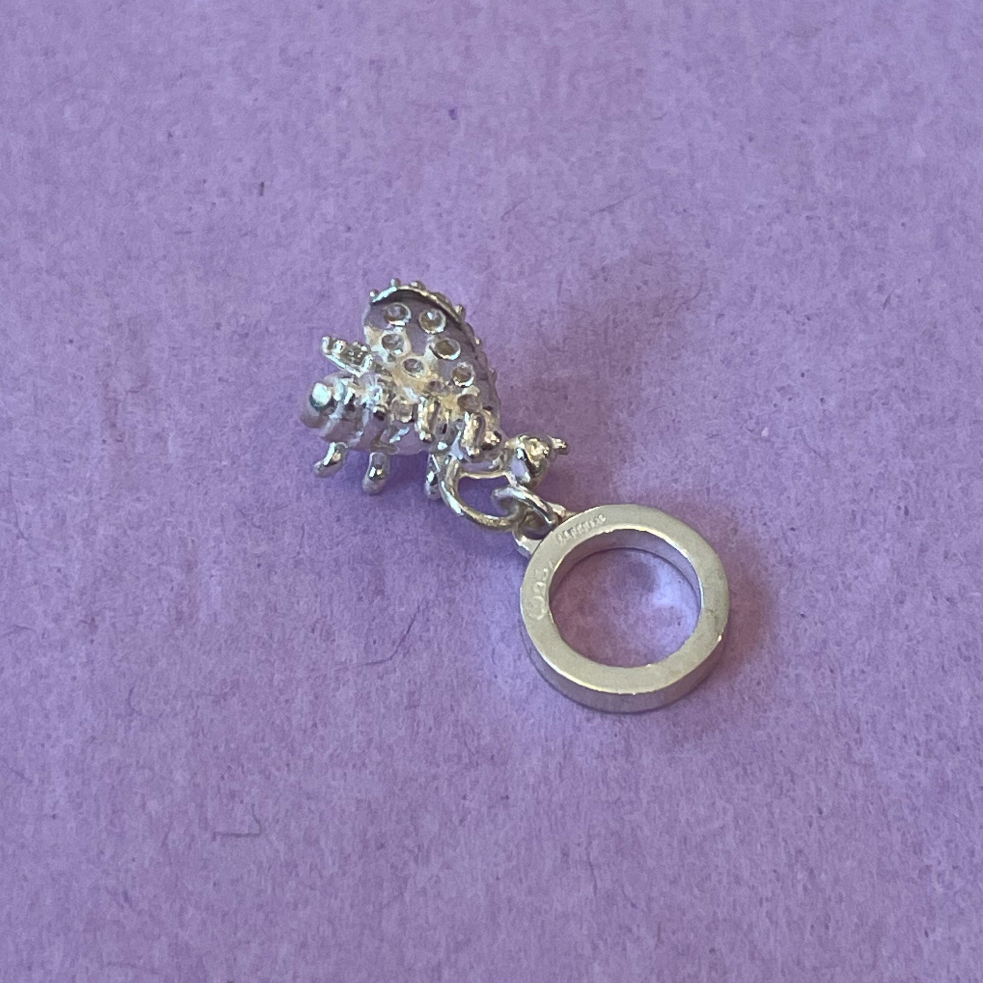 Silver CZ Bee Charm - John Ross Jewellers